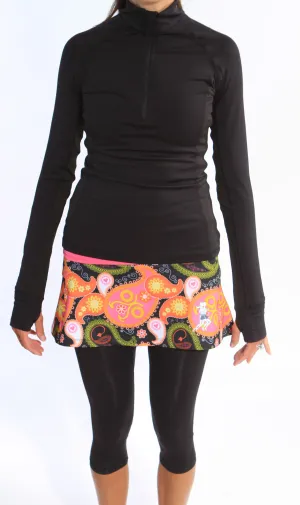Black Paisley Capri Skirt