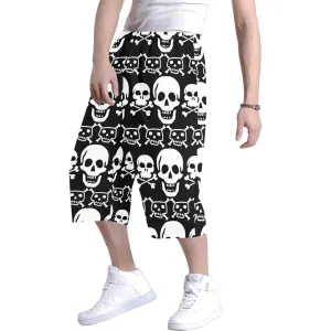 Black Skulls Men's Basketball Baggy Shorts