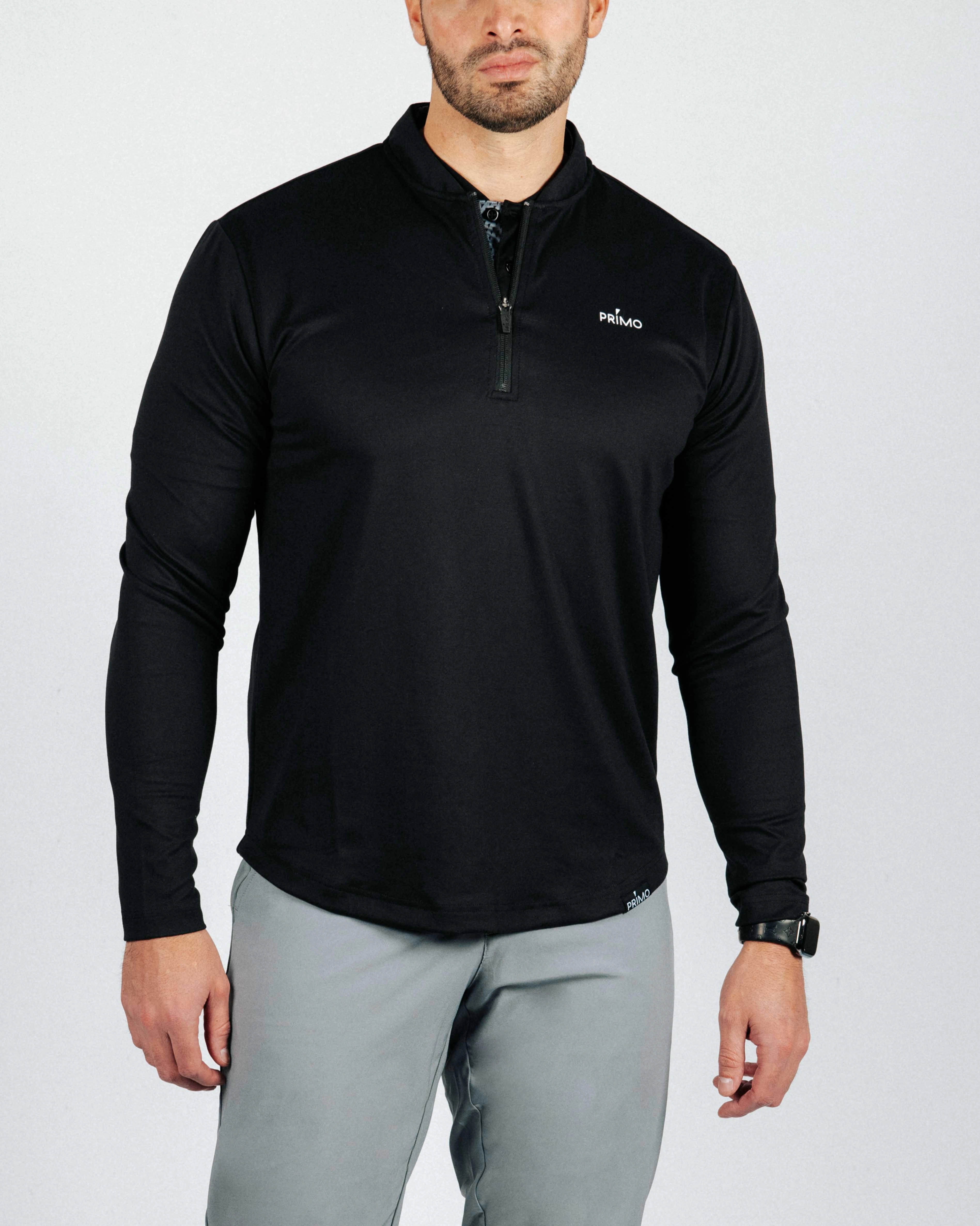 Layered Panel Design Black Blade Quarter Zip
