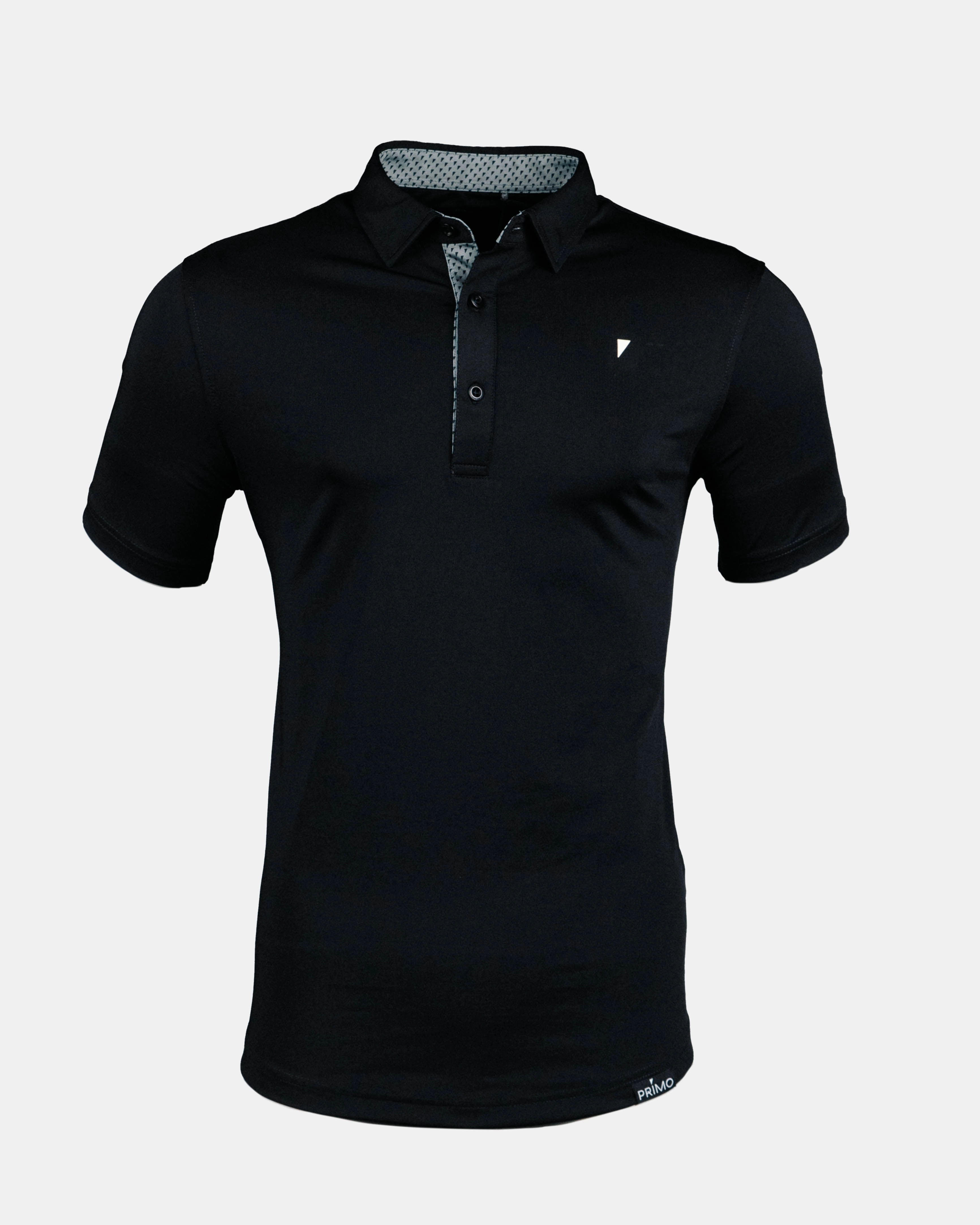 Black Classic Polo Stretchable Material