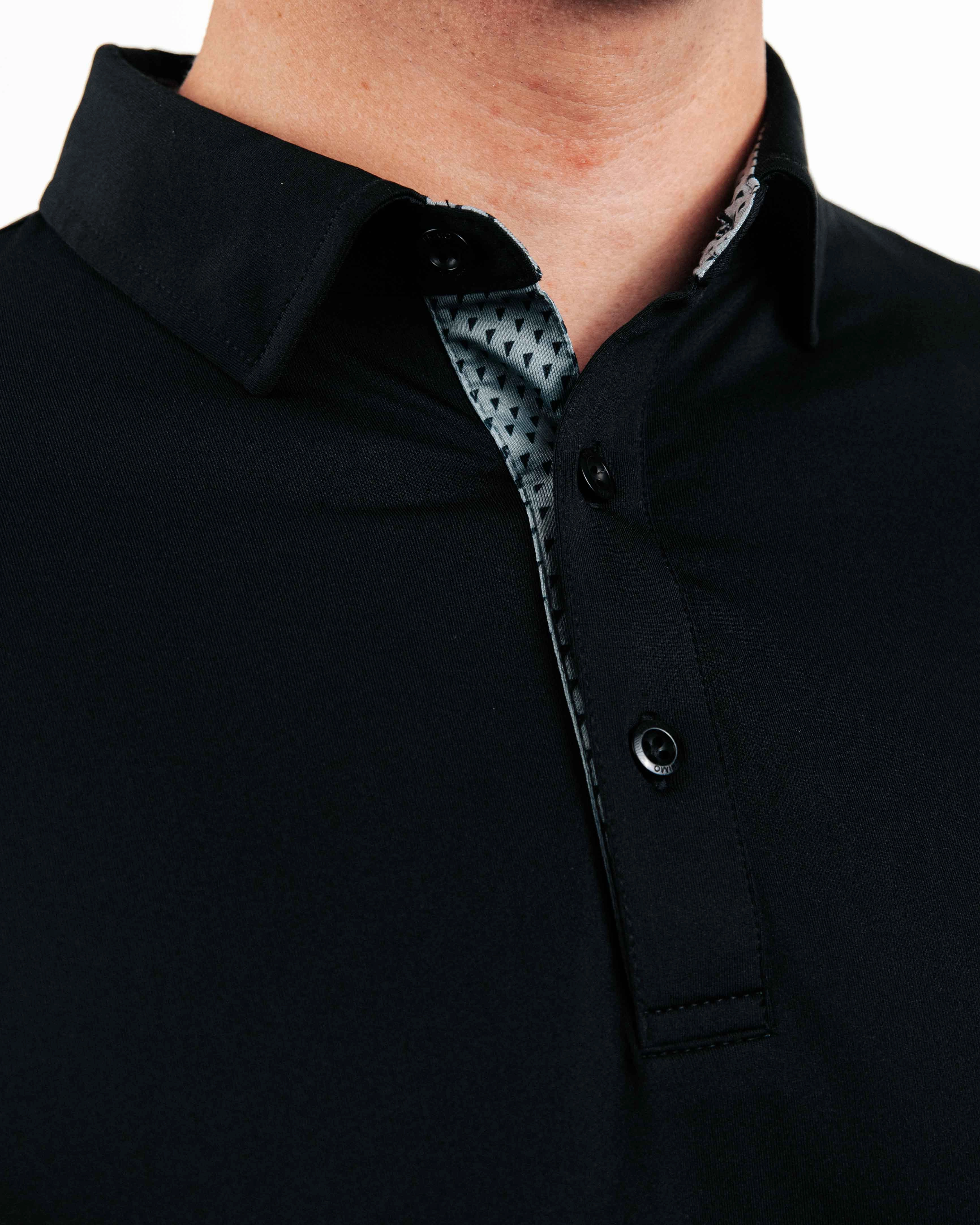 ButterSoftTexture SmoothZipper Black Classic Polo