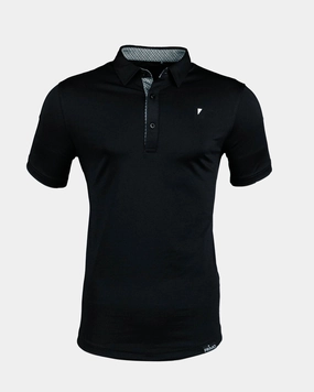 Black Classic Polo Stretchable Material