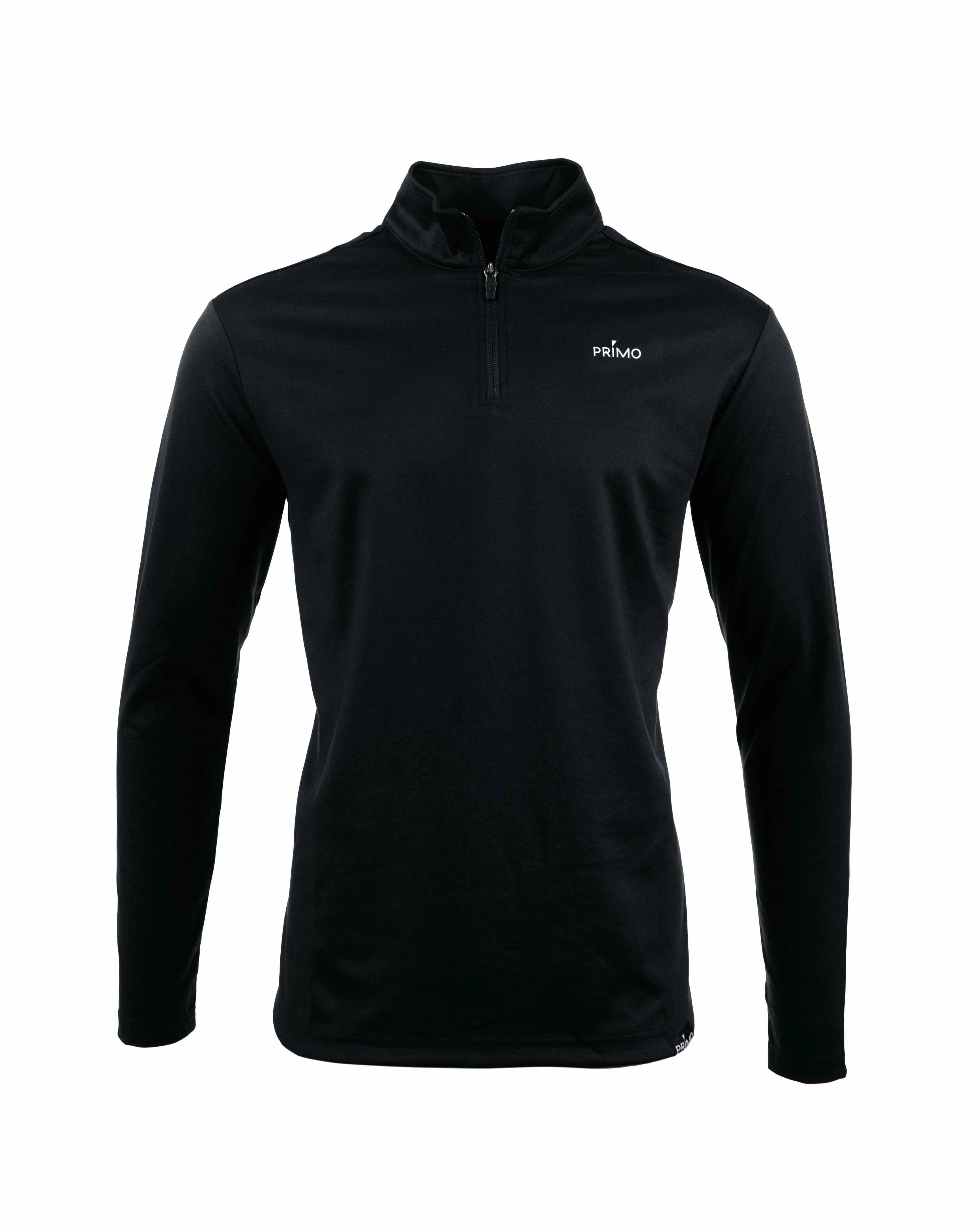 Black Classic Quarter Zip LaserCutVents NonFade Dye