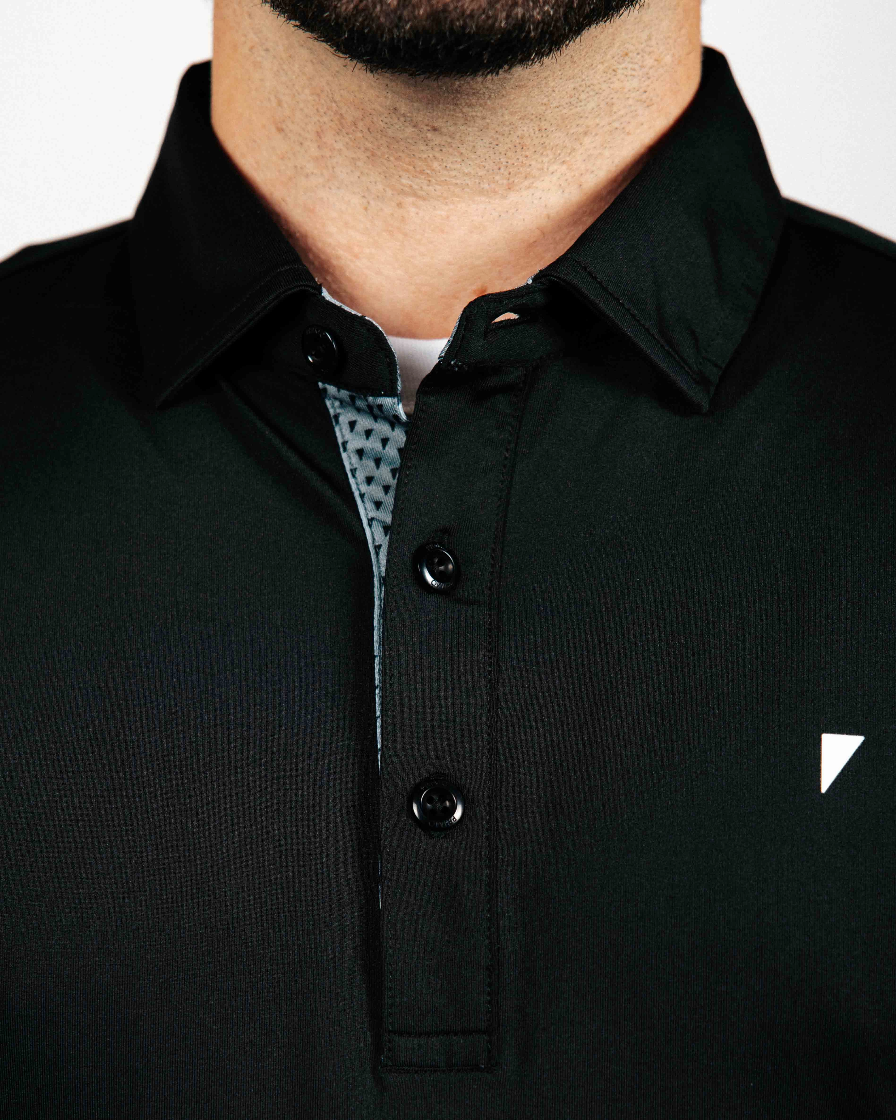 Black Long Sleeve Classic Polo AntiFade Treatment AntiPillingFinish