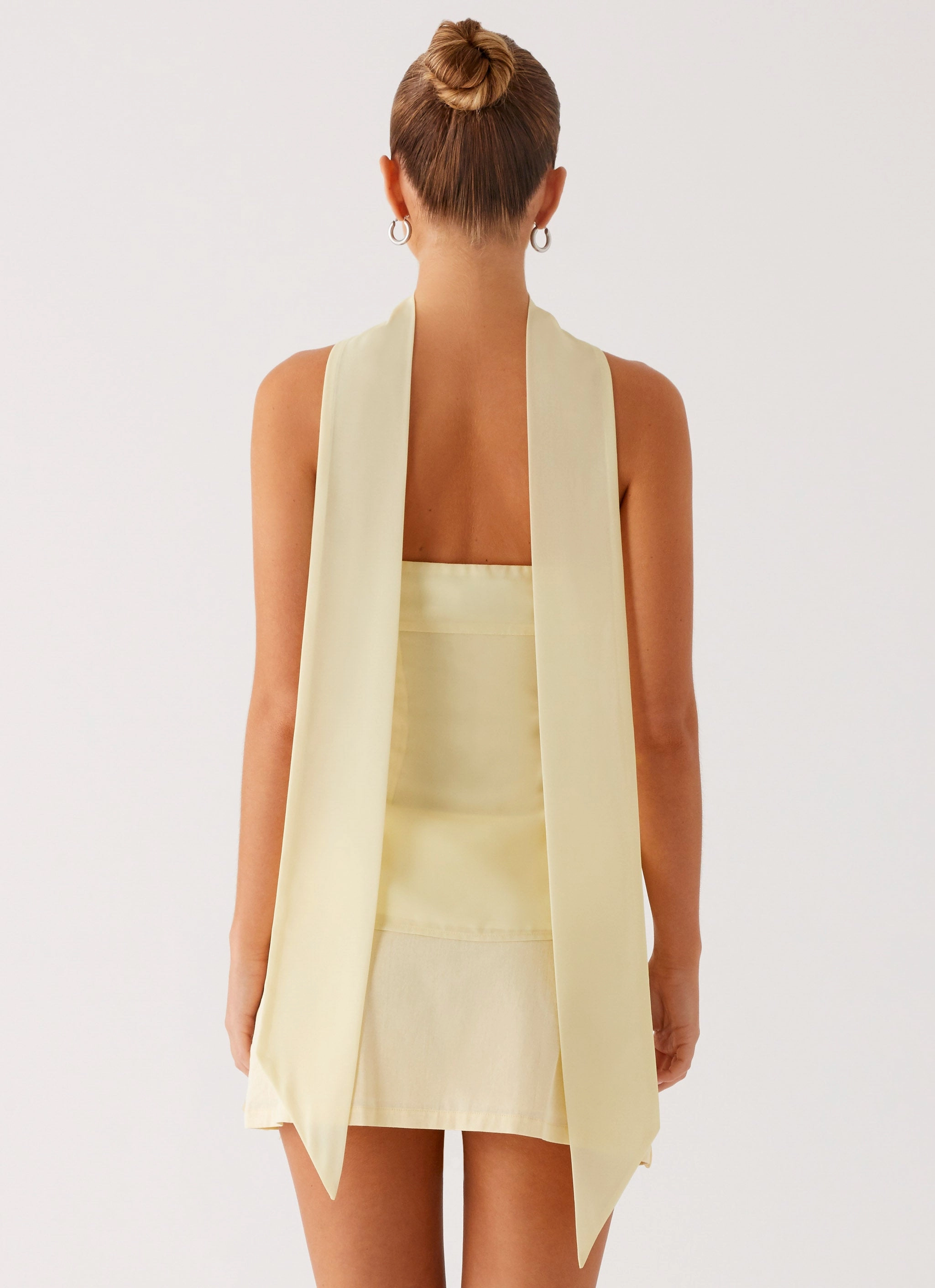 Blaise Scarf Top - Yellow Floral LoopwheelFabric