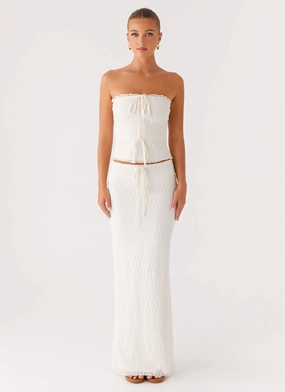 Blakely Maxi Skirt - Ivory High Density Weave