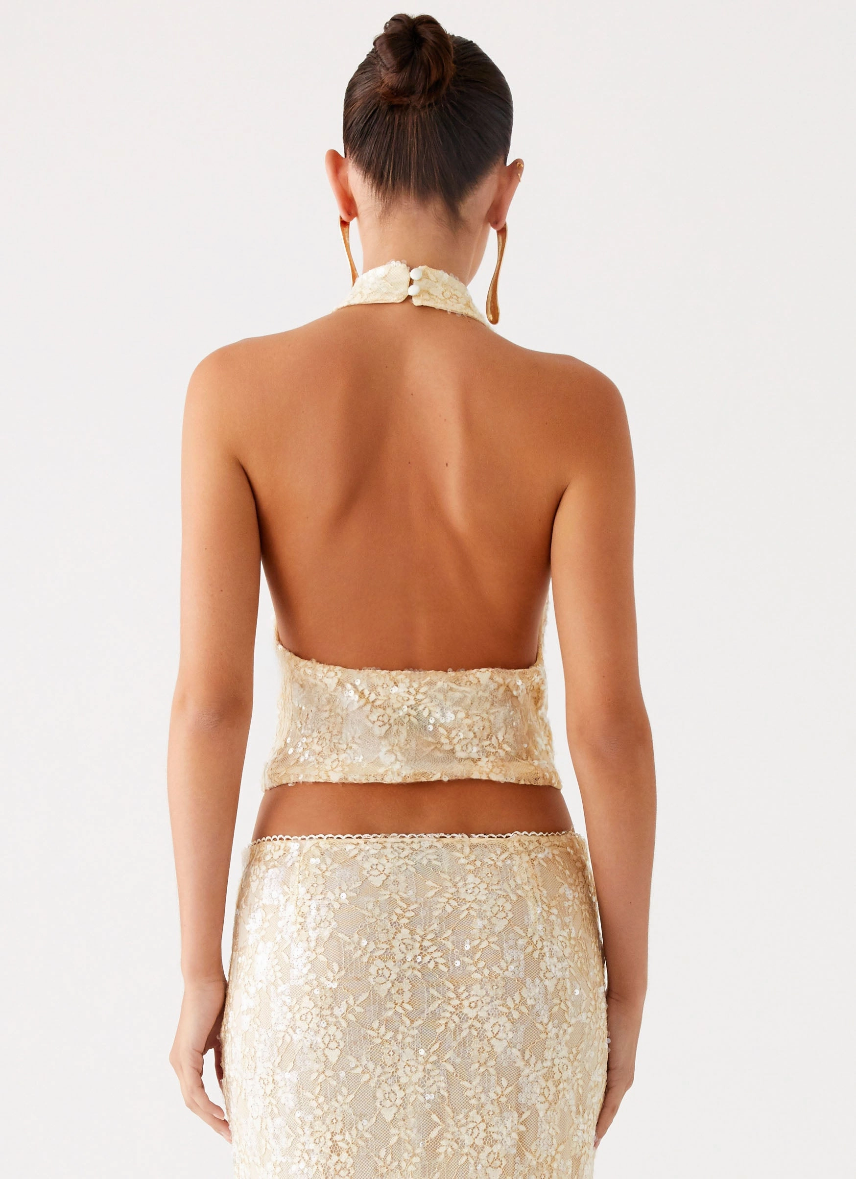 Bling It On Cowl Top - Ivory Ribbed Collar Style VentilatedBackPanel