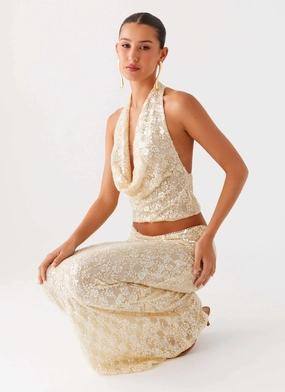 Chic Cardigan Bling It On Cowl Top - Ivory