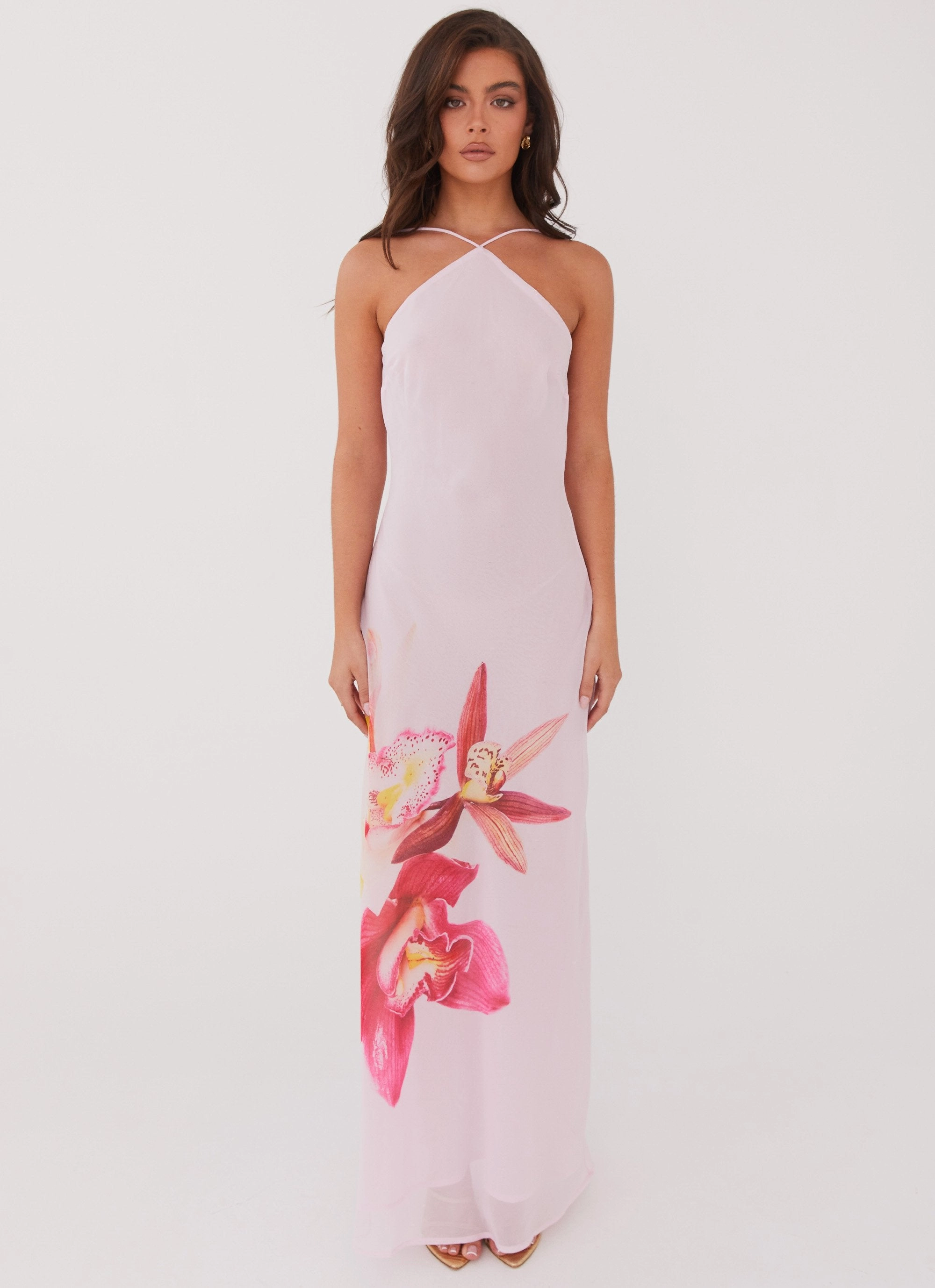 Blossom Hearts Maxi Dress - Pink Peony Understated Charm Smart Fabric