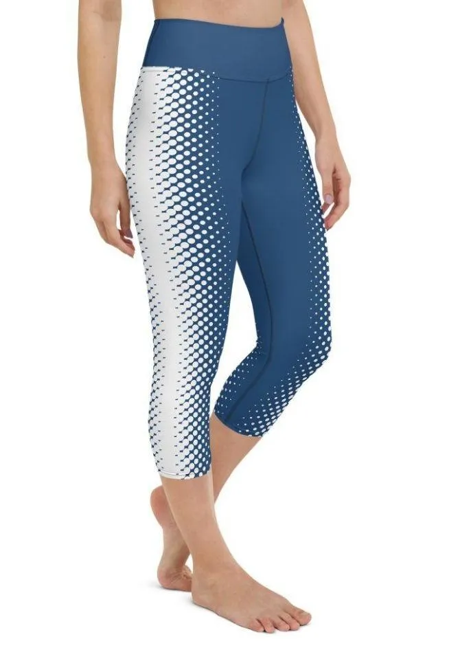 Blue Optical Illusion Yoga Capris