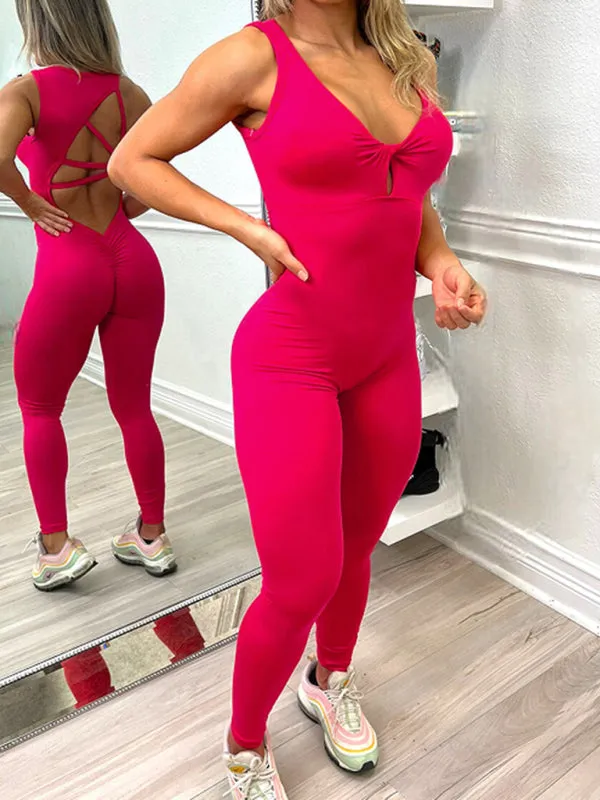 Blue Zone Planet |  backless yoga fitness jumpsuit