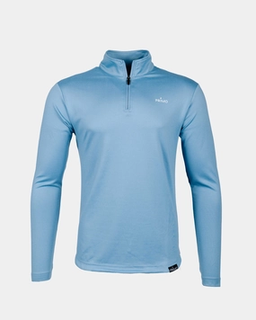 Layered Placket Design Anti Slip Shoulder Padding Blue Shadow Classic Quarter Zip