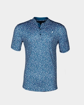 ClassicCrewNeck Blue Stained Glass Blade Collar Polo