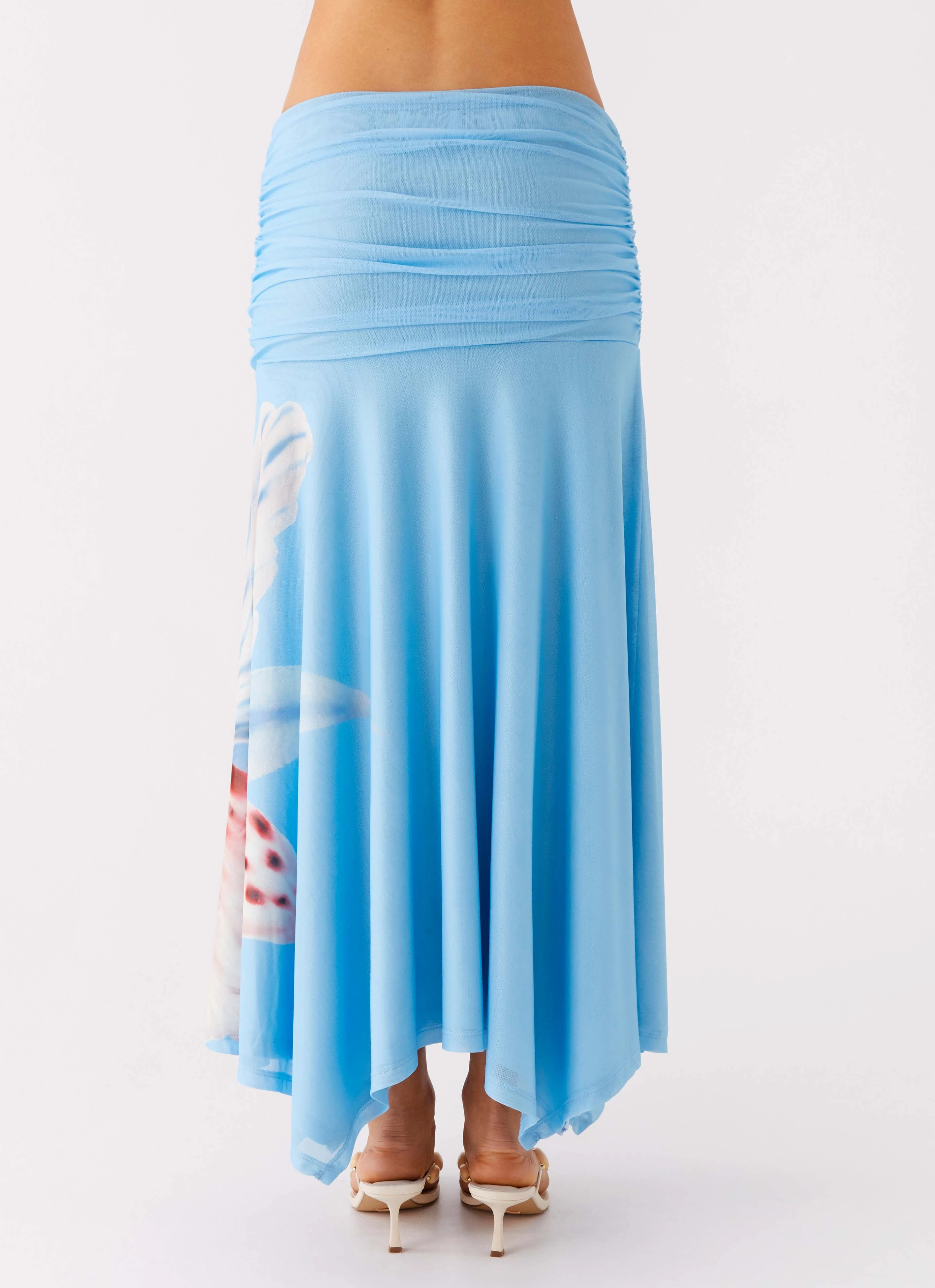 Liana Ruched Maxi Skirt - Deep Sea Bloom Casual Active Essential Look