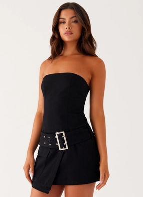 Comfortable Waist Design Sleek Design Fit All For You Strapless Mini Dress - Black