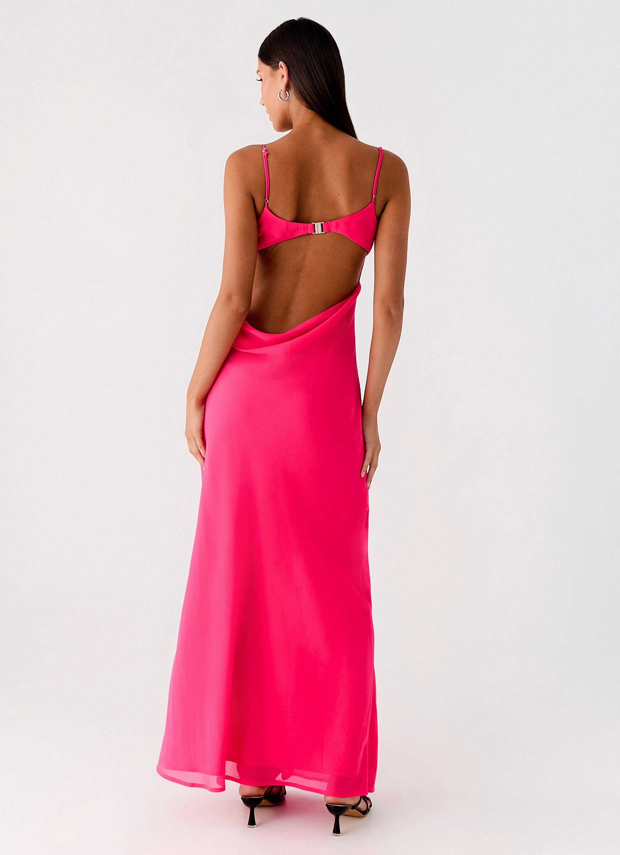 Spring Mood retro-style Alouette Maxi Dress - Fuchsia