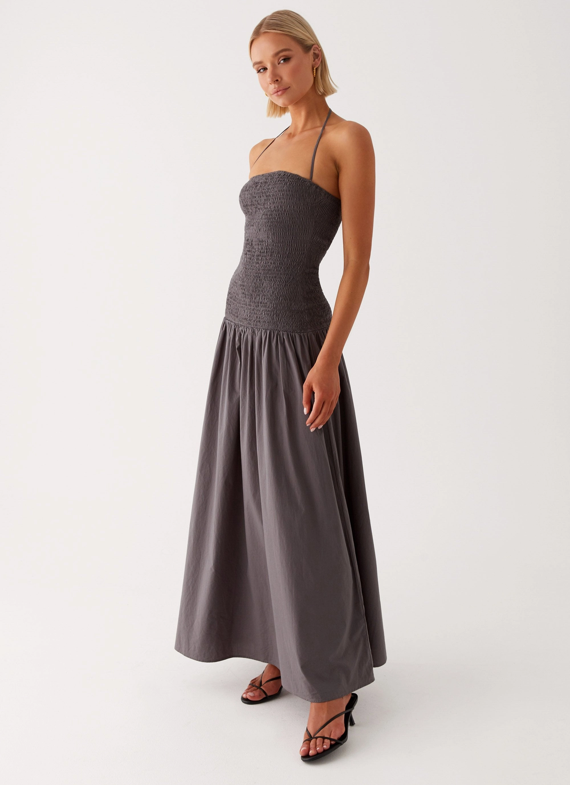 Zahra Maxi Dress - Charcoal Stylish party wear