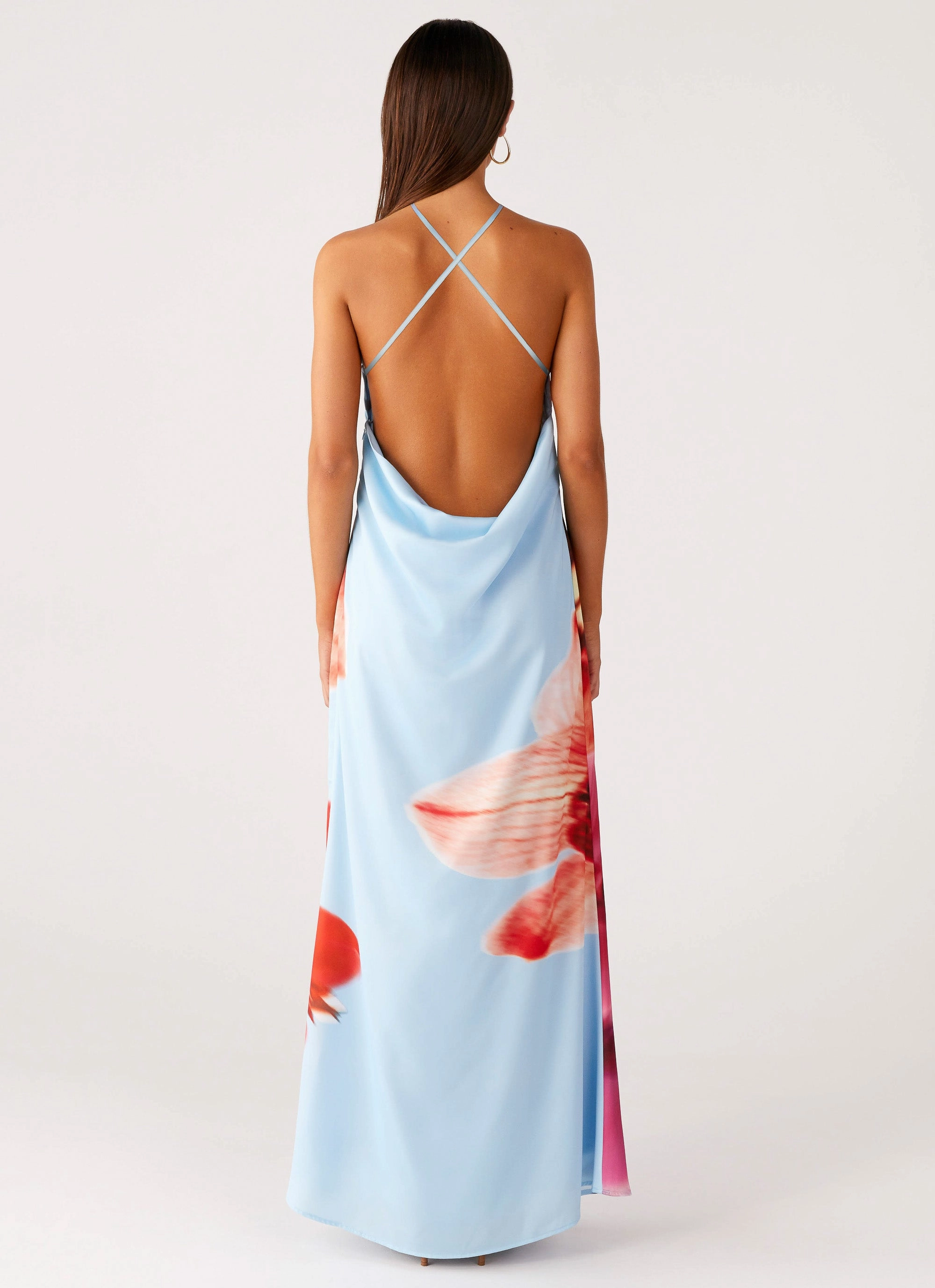 Chic Tailoring Design Chloe Maxi Dress - Turquoise Bloom