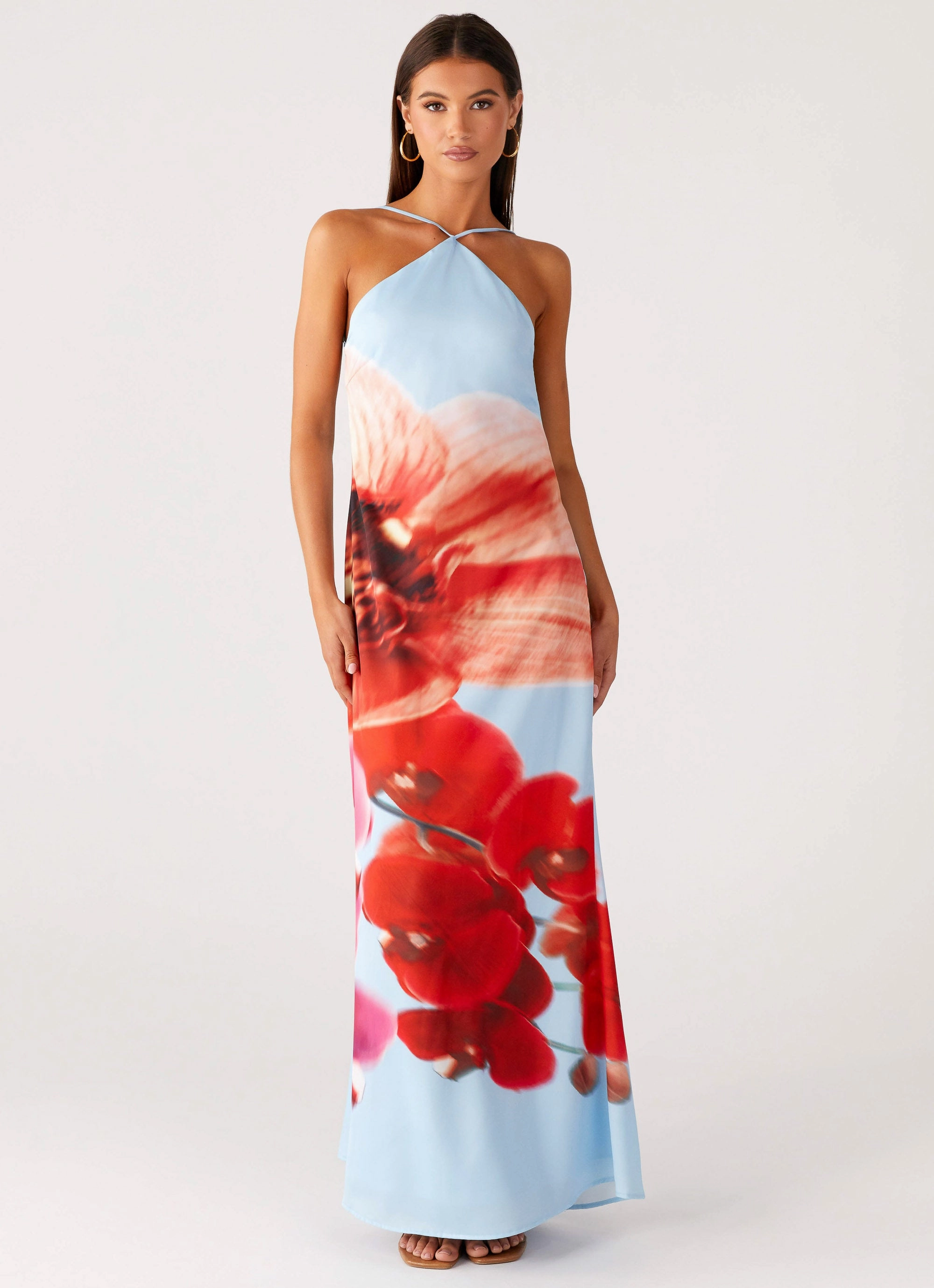 Chloe Maxi Dress - Turquoise Bloom Sophisticated Appeal