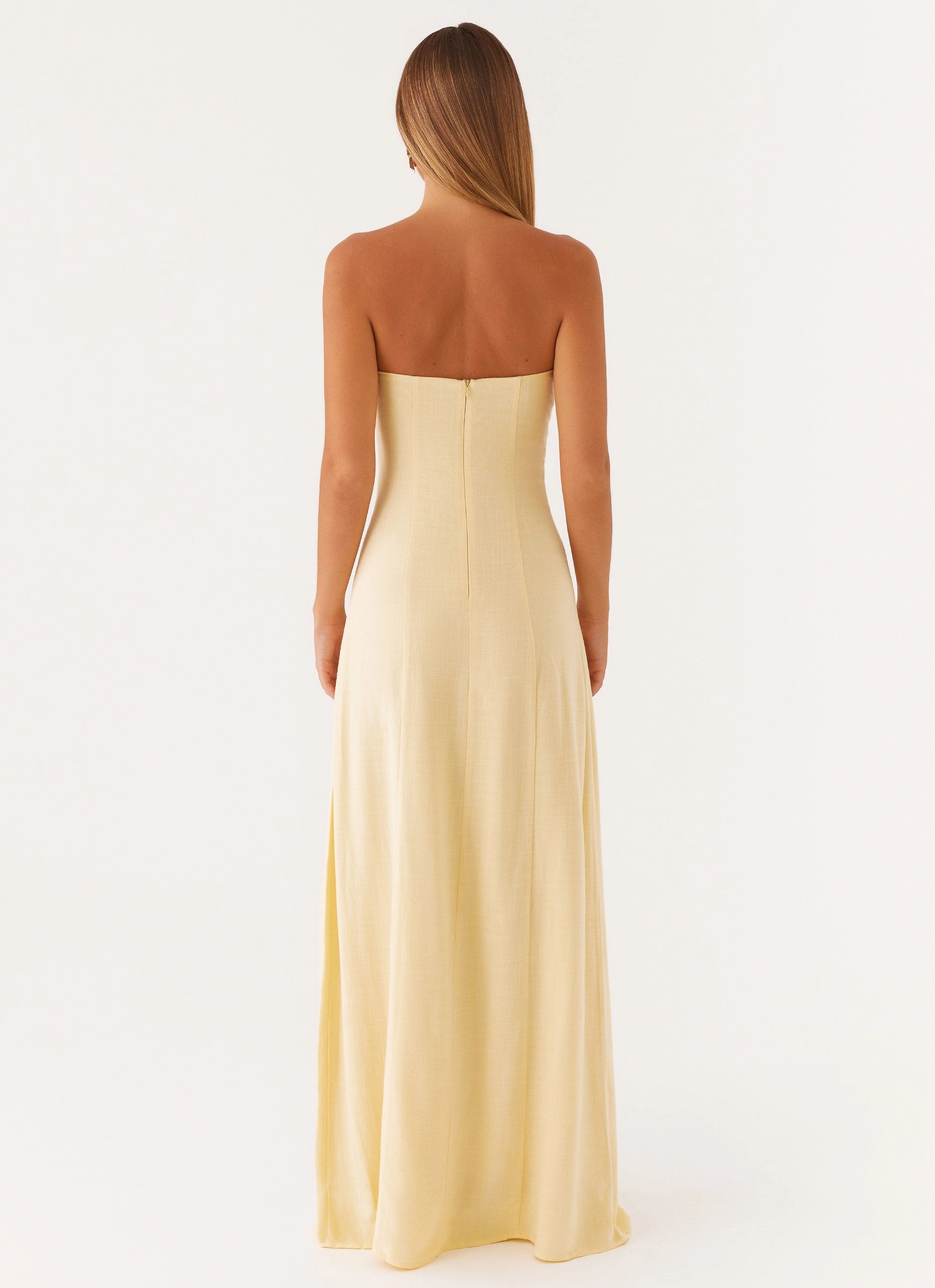 Tayla Linen Maxi Dress - Yellow Smart Fit Soft Glide