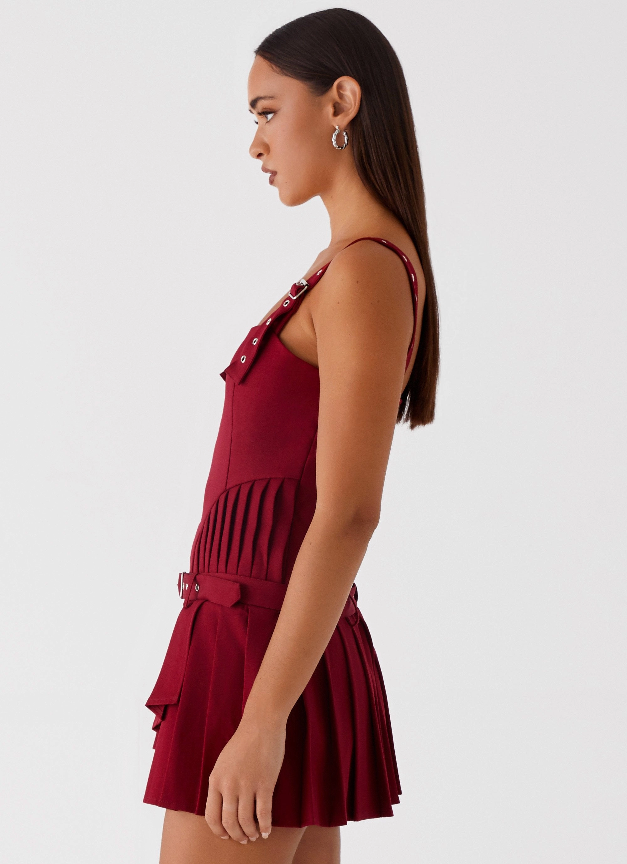 Uma Mini Dress - Cherry Red Minimalist-Style