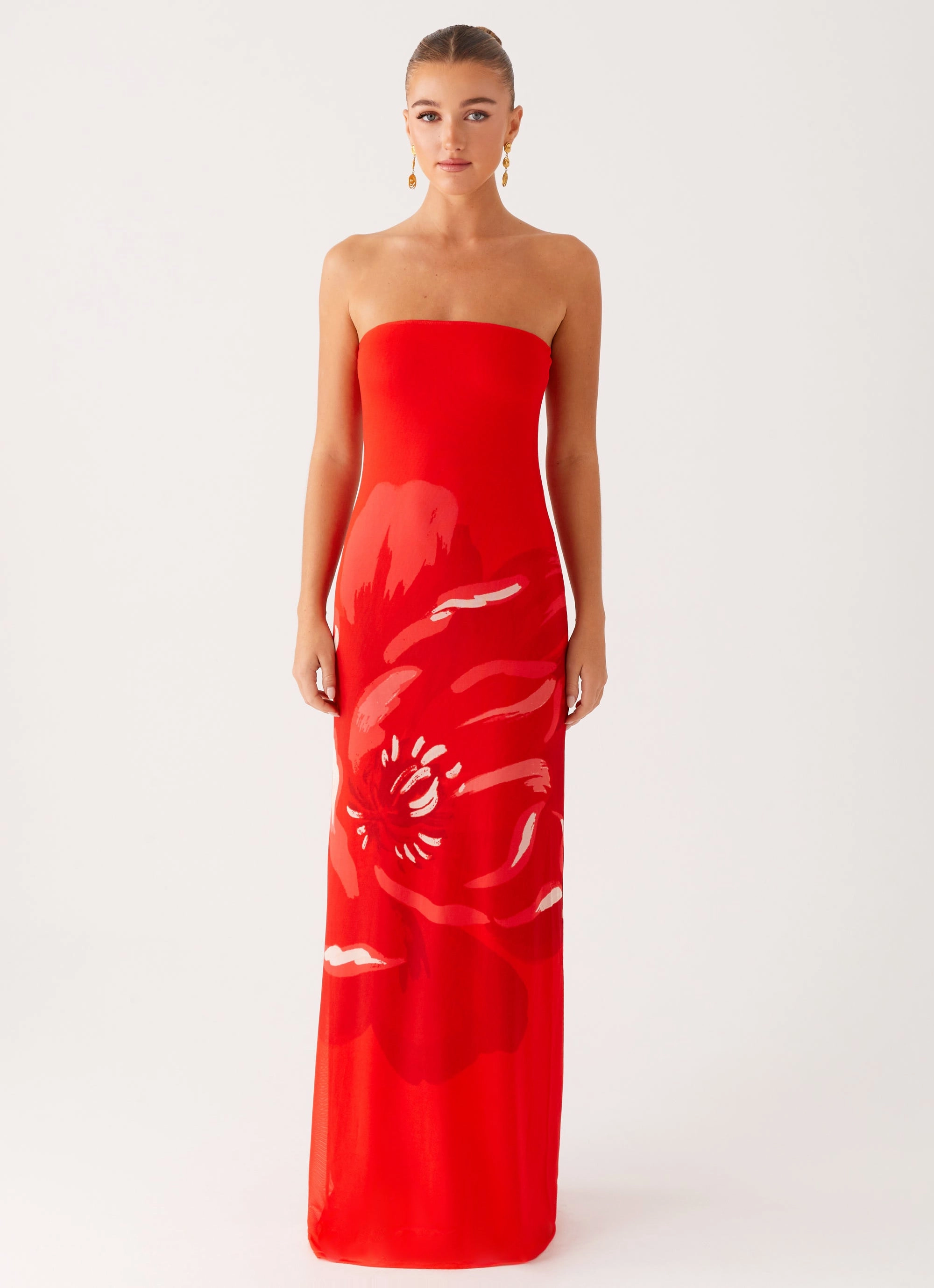 Fabian Maxi Dress - Red Climate-Adaptive Mermaid-Hem