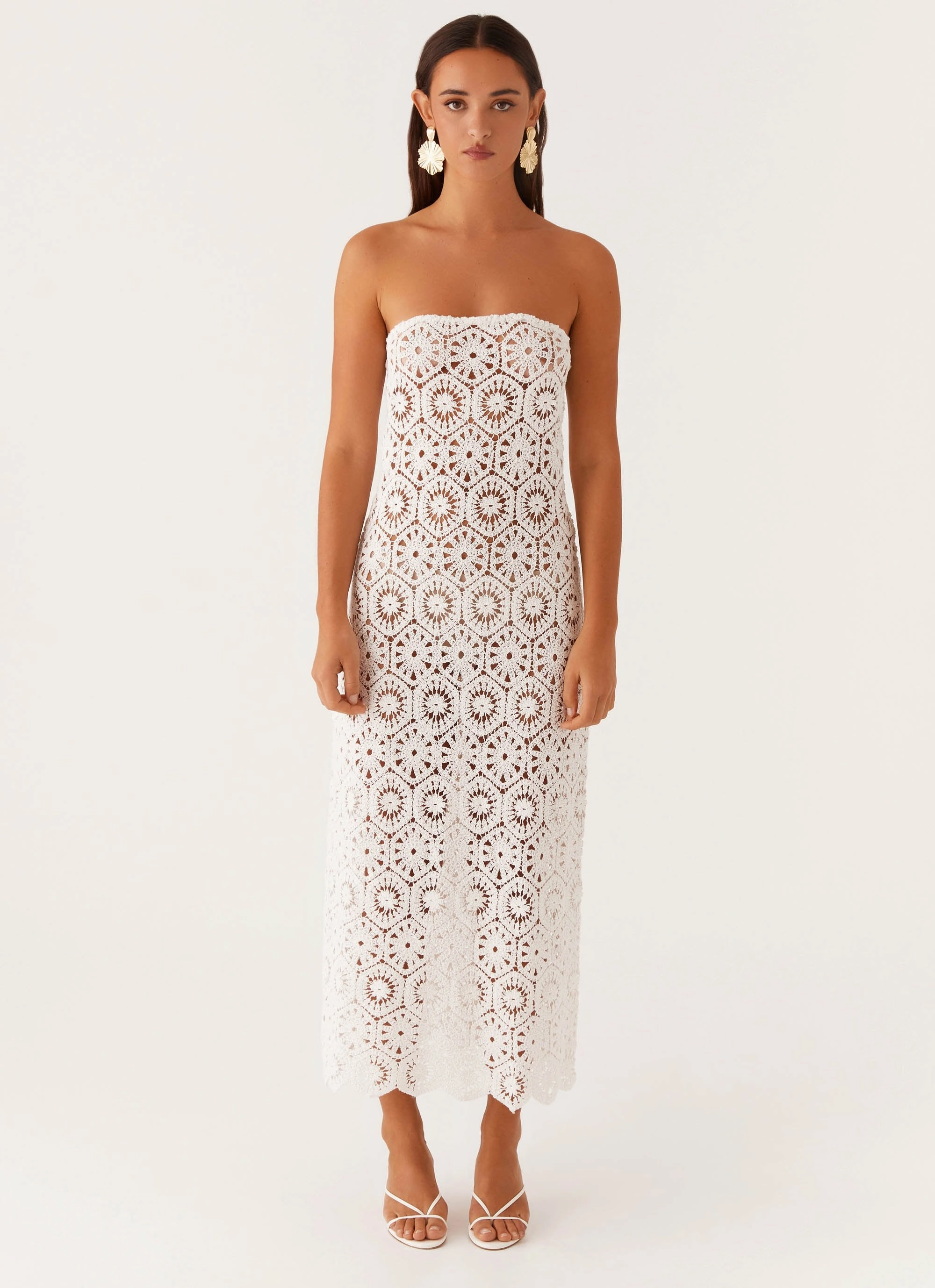 Sophisticated Layers Kingsly Crochet Maxi Dress - White