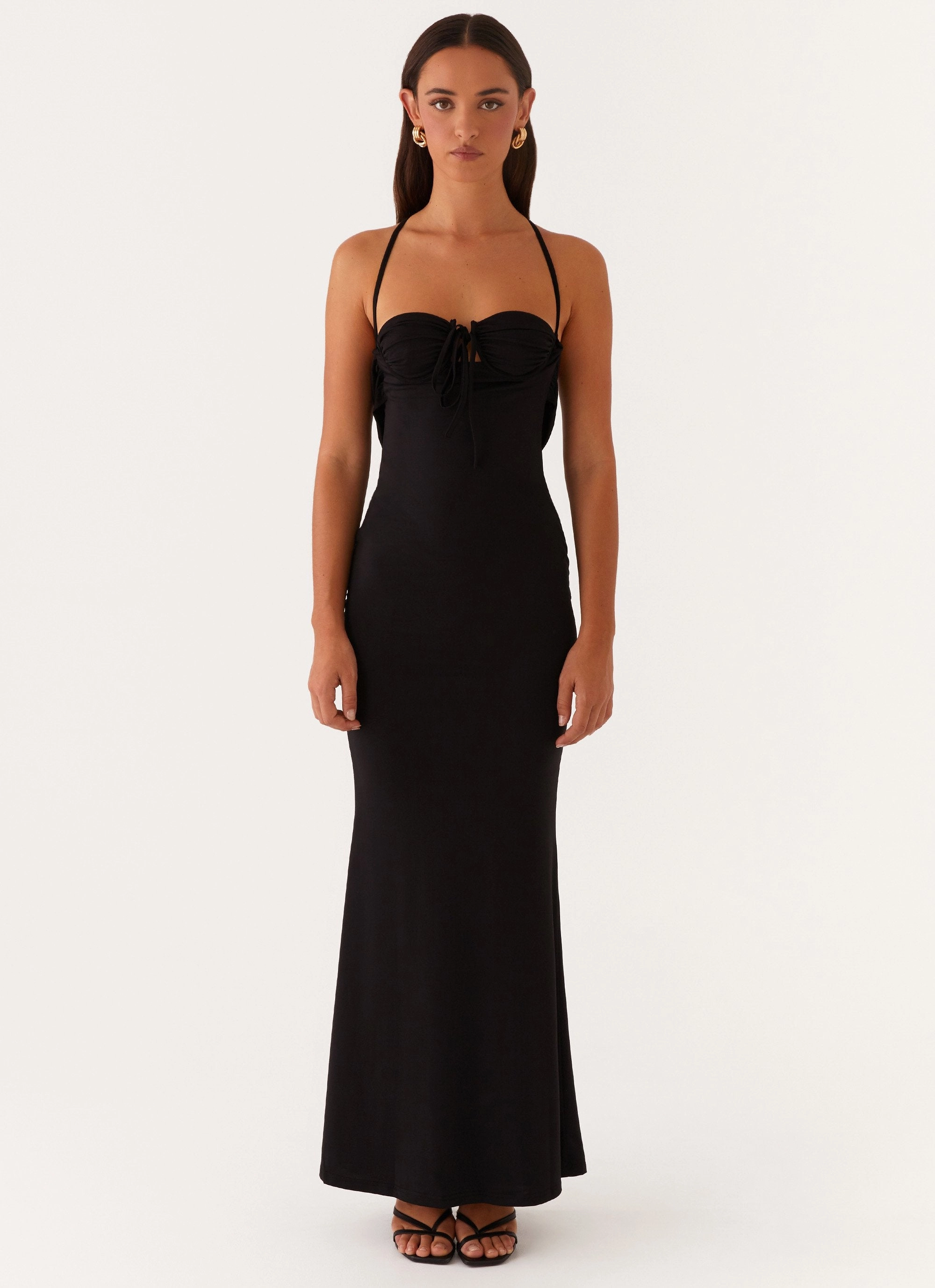 Soft Tones Bombshell Maxi Dress - Black