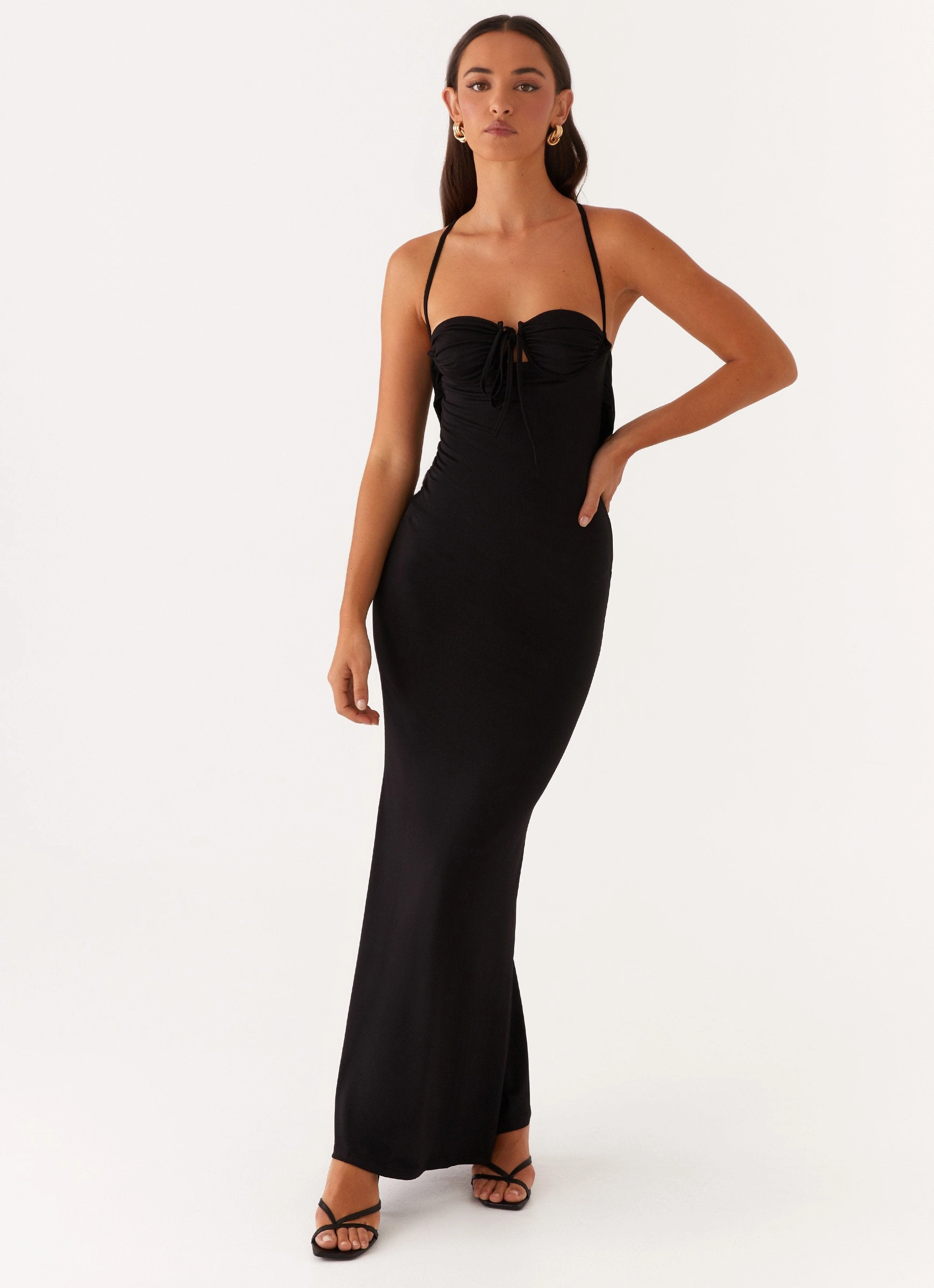Floral Swing Relaxed Layers Bombshell Maxi Dress - Black