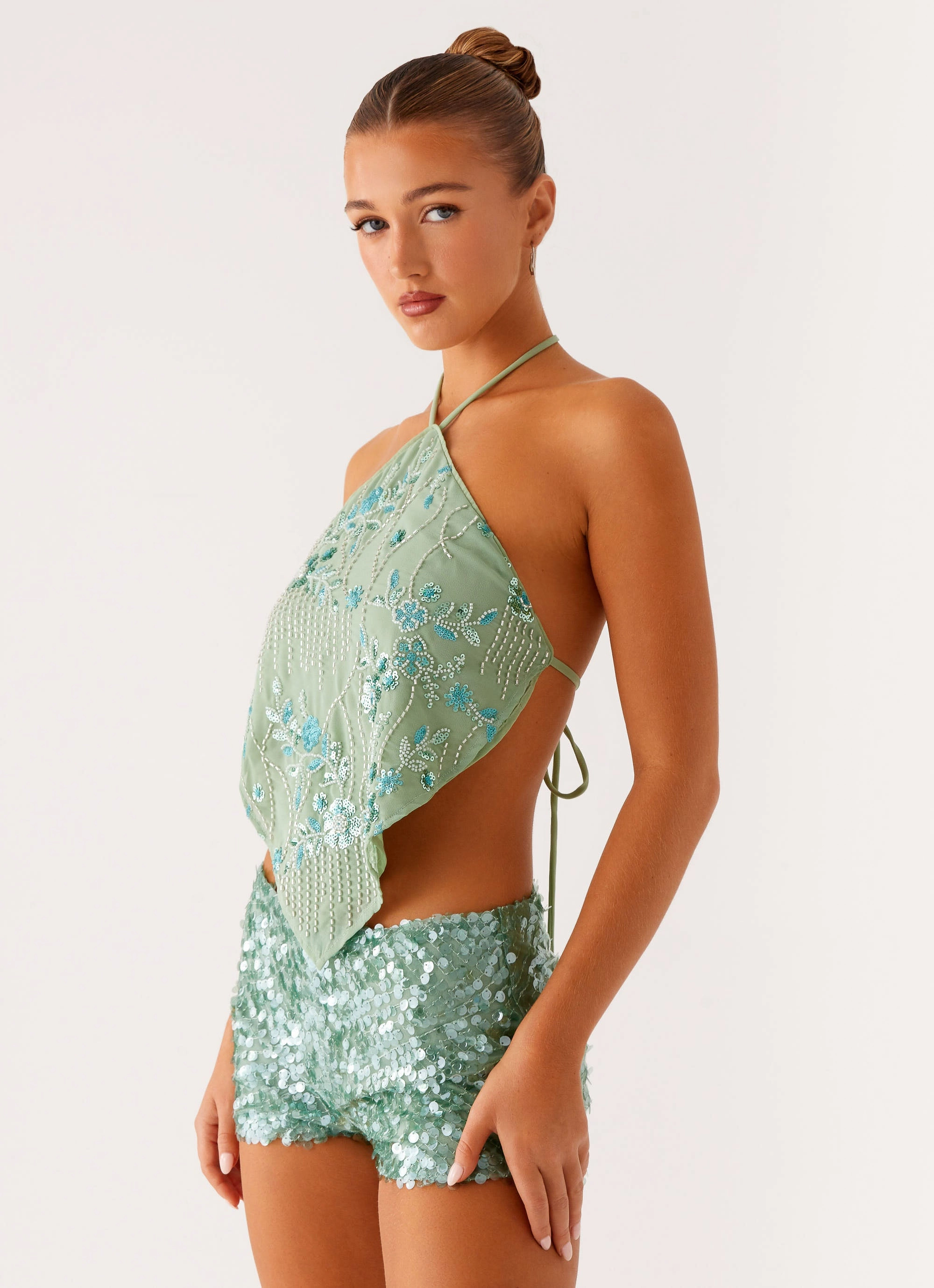 Jonti Halterneck Top - Mint EthicallySourcedMaterial