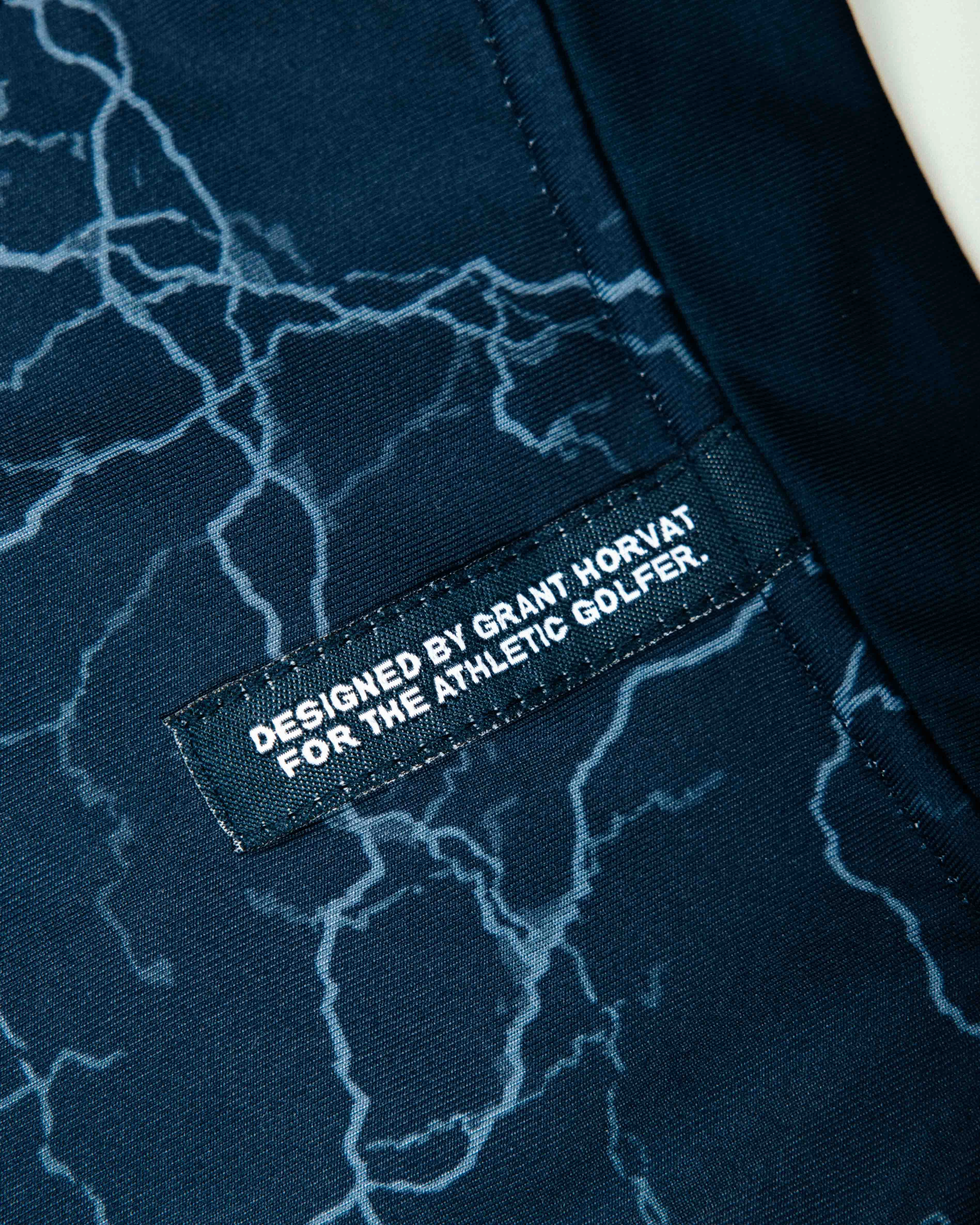 Tapered Cut Ethical production Grant Horvat Blue Bolt Blade Polo