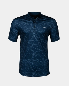 Grant Horvat Blue Bolt Blade Polo Garment Dyed Finish Seamless Knit Design