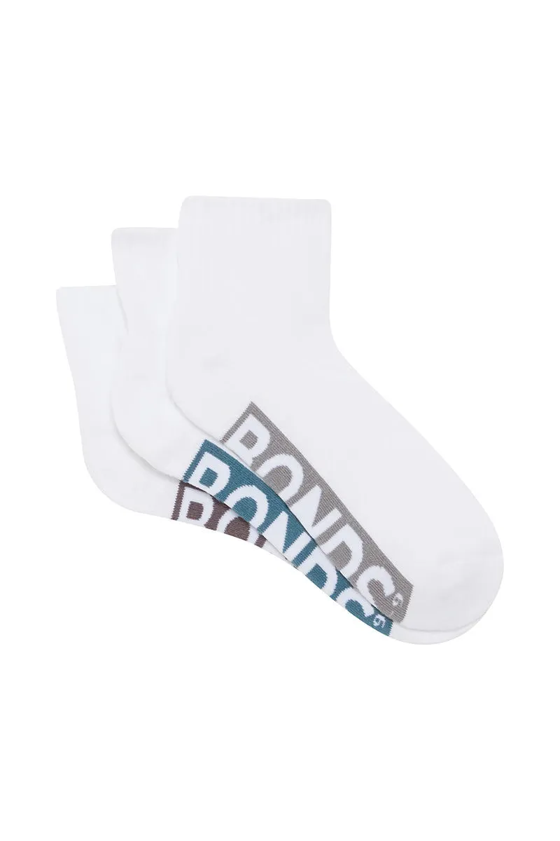 Bonds Socks - Mens Cushioned 1/4 Crew
