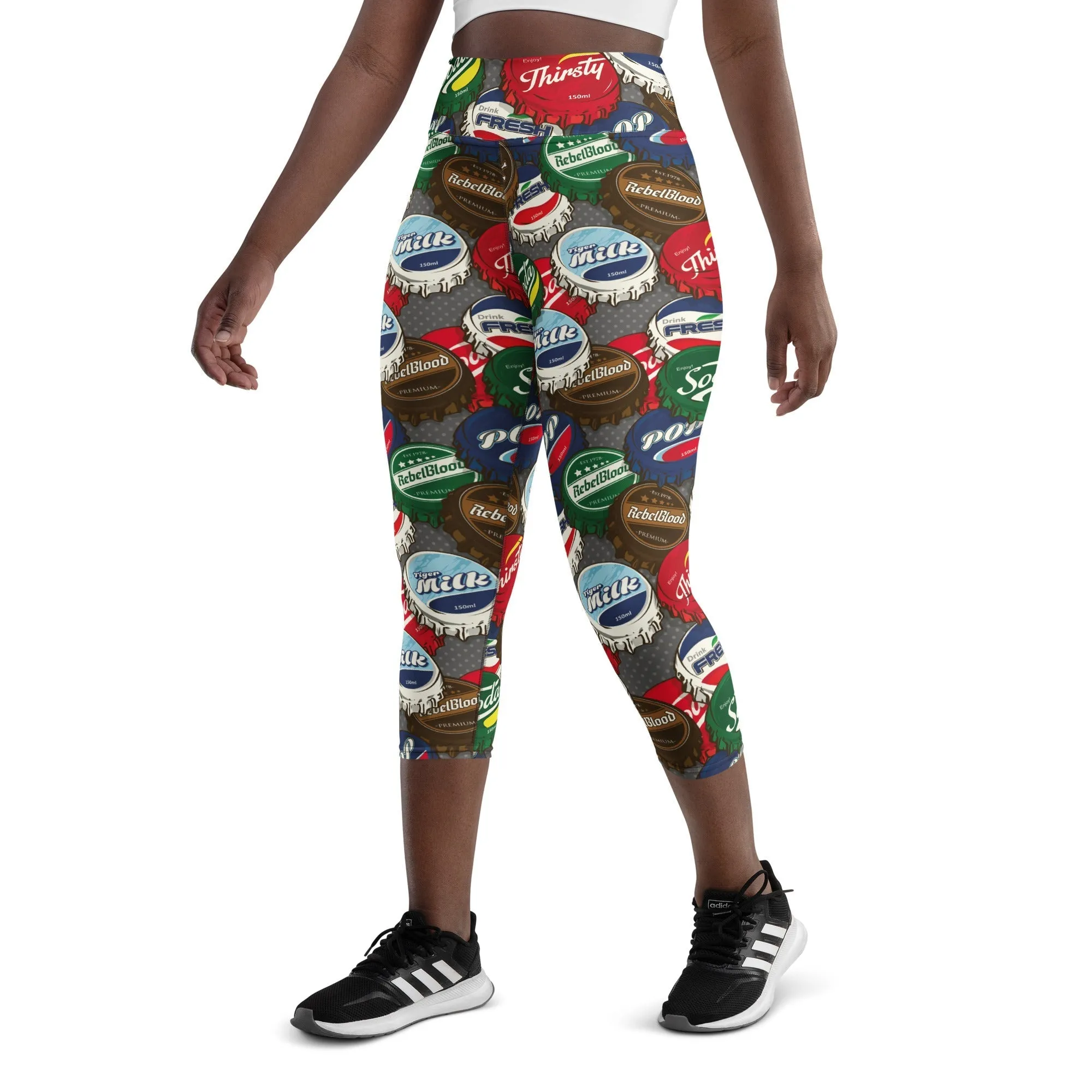 Bottle Caps Yoga Capris