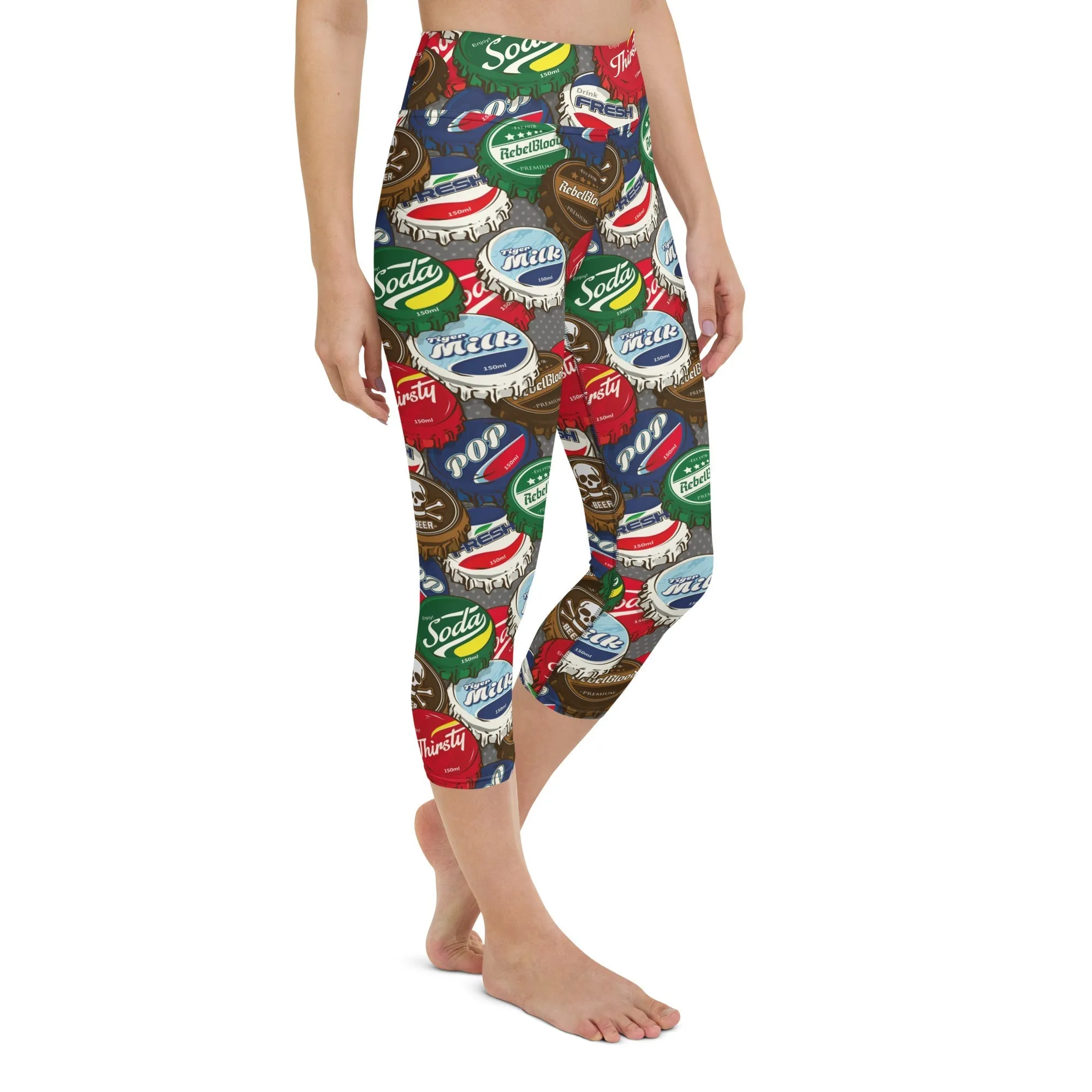 Bottle Caps Yoga Capris