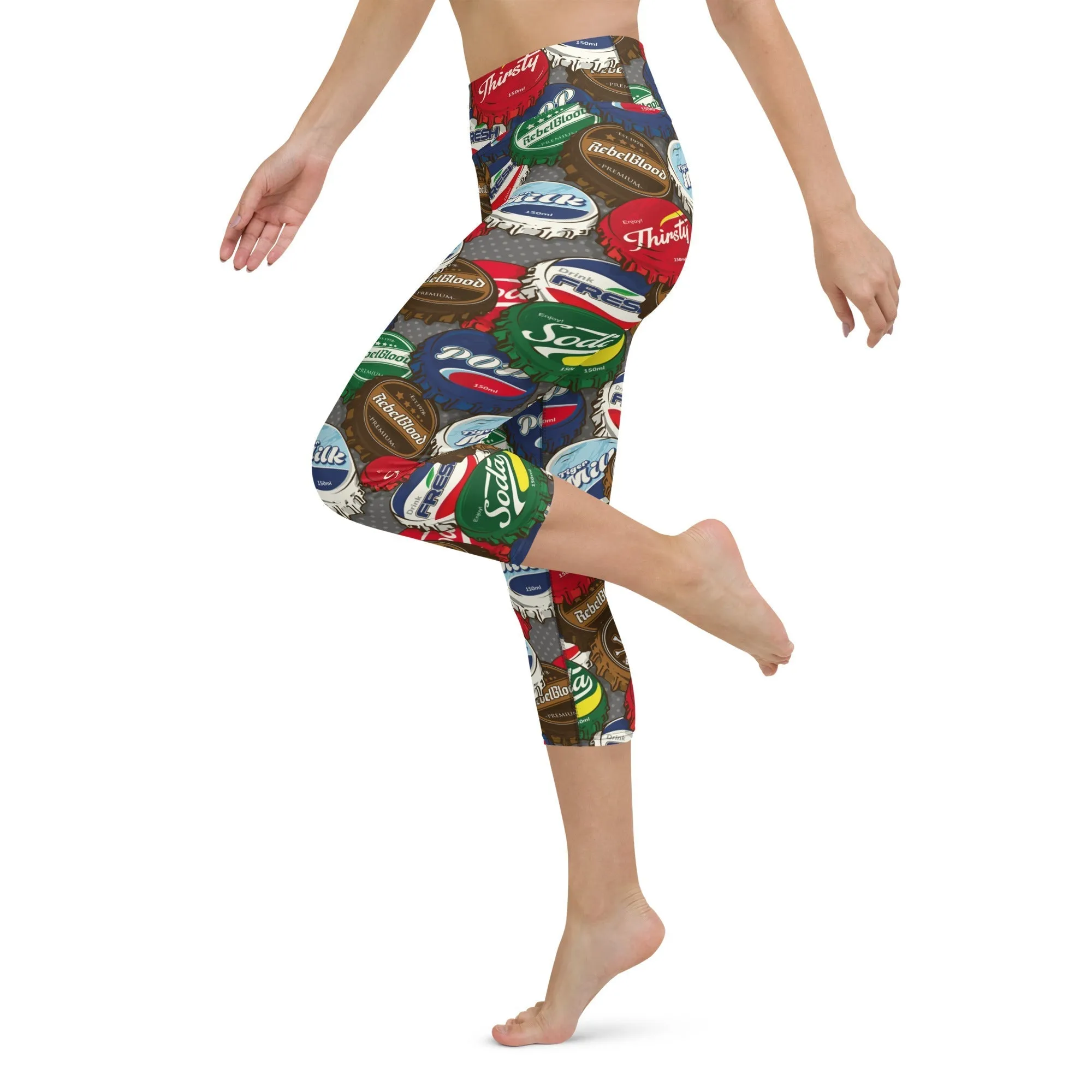 Bottle Caps Yoga Capris