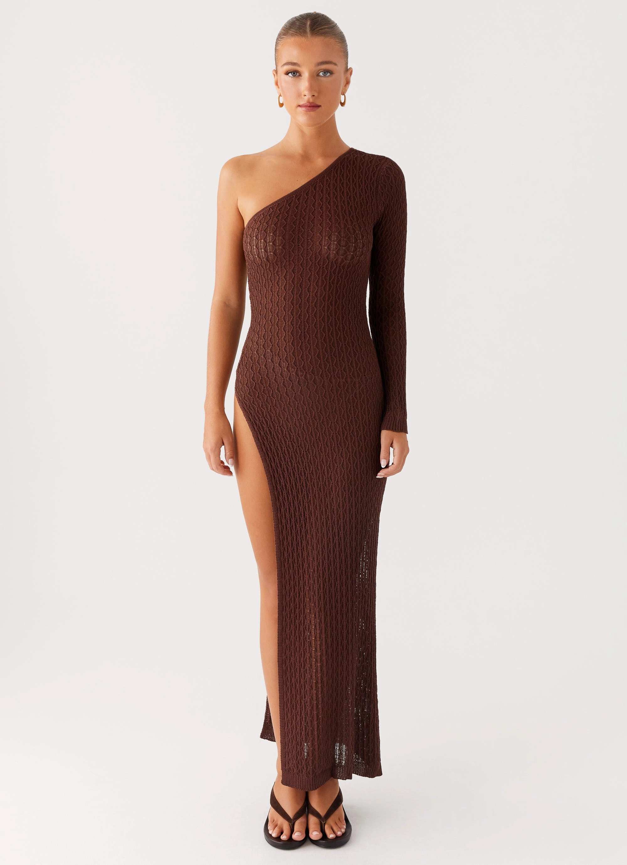 Kerri Knit Maxi Dress - Dark Chocolate WrinkleResistantFinish