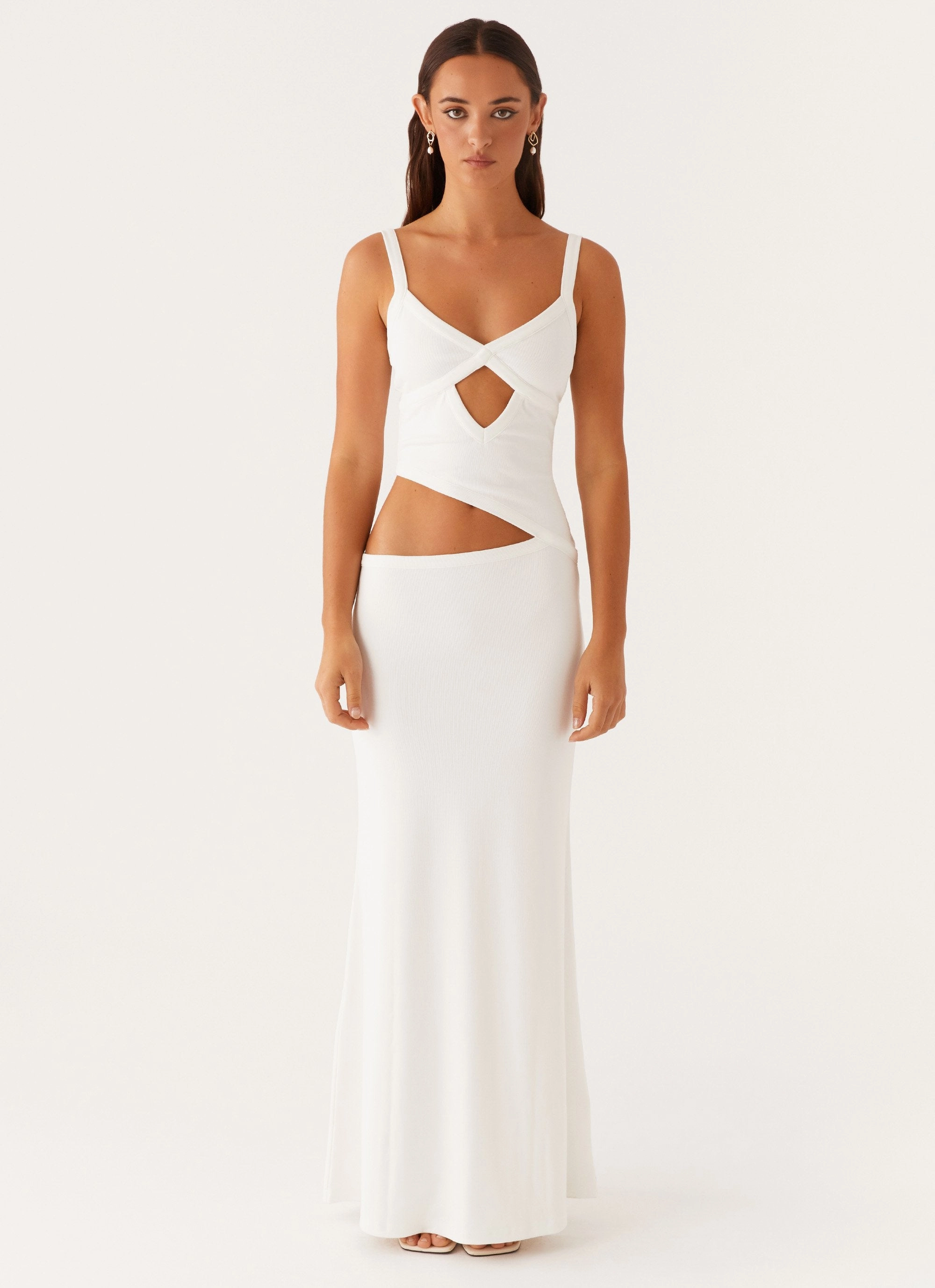 Jocelyn Maxi Dress - White Smart Layer Flattering Cut Wear