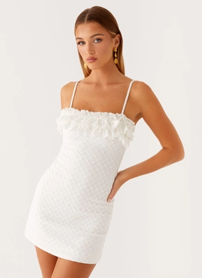 Bowden Mini Dress - Ivory Standout Feature