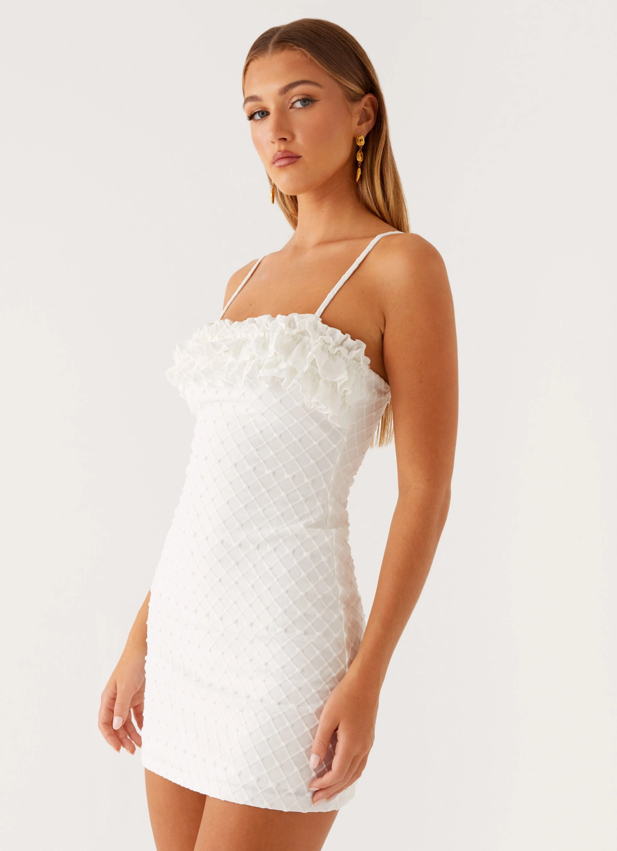 New Mood Comfortable Fashion Bowden Mini Dress - Ivory