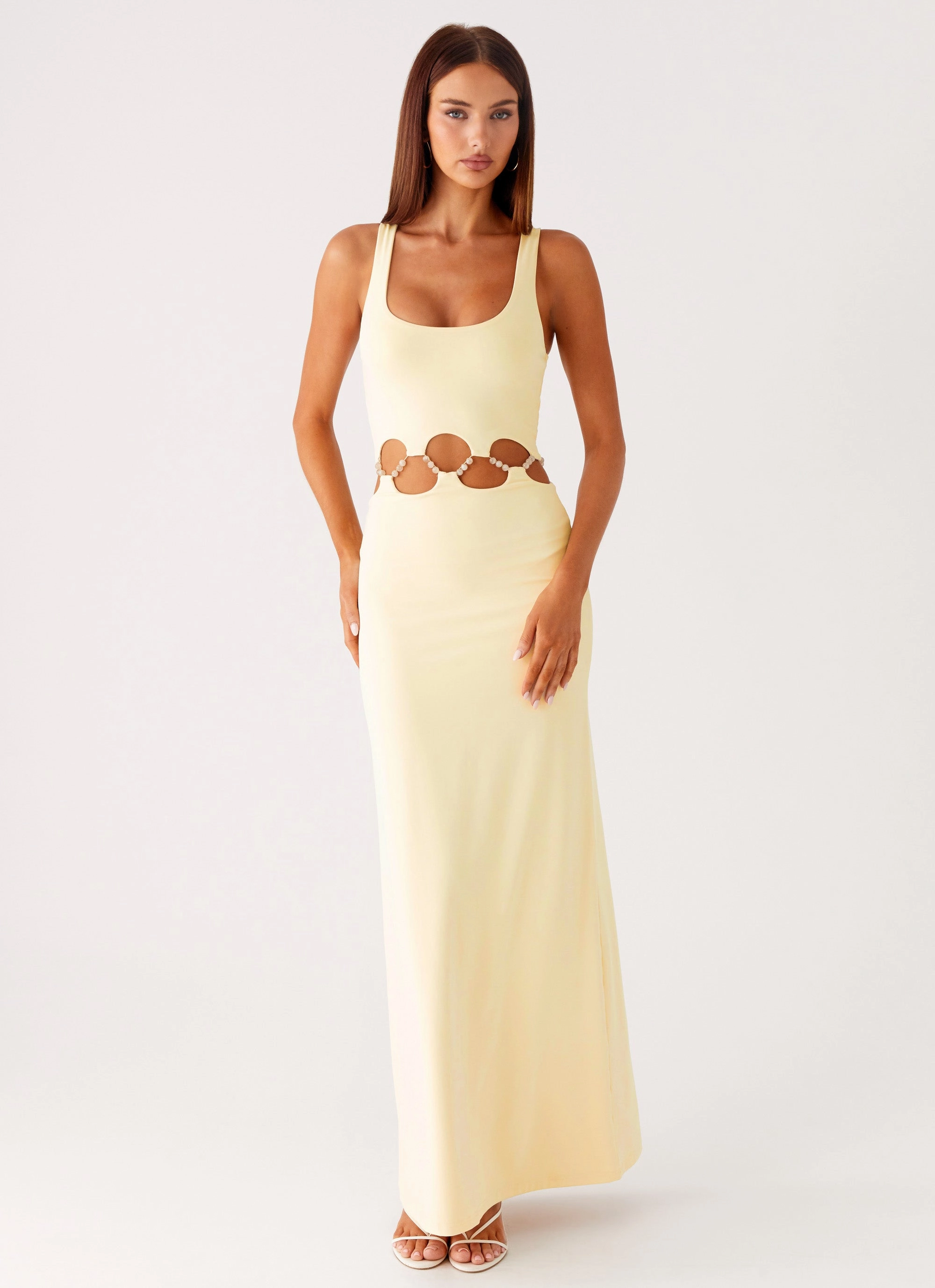 Dreamboat Beaded Maxi Dress - Yellow Water-Repellent-Finish