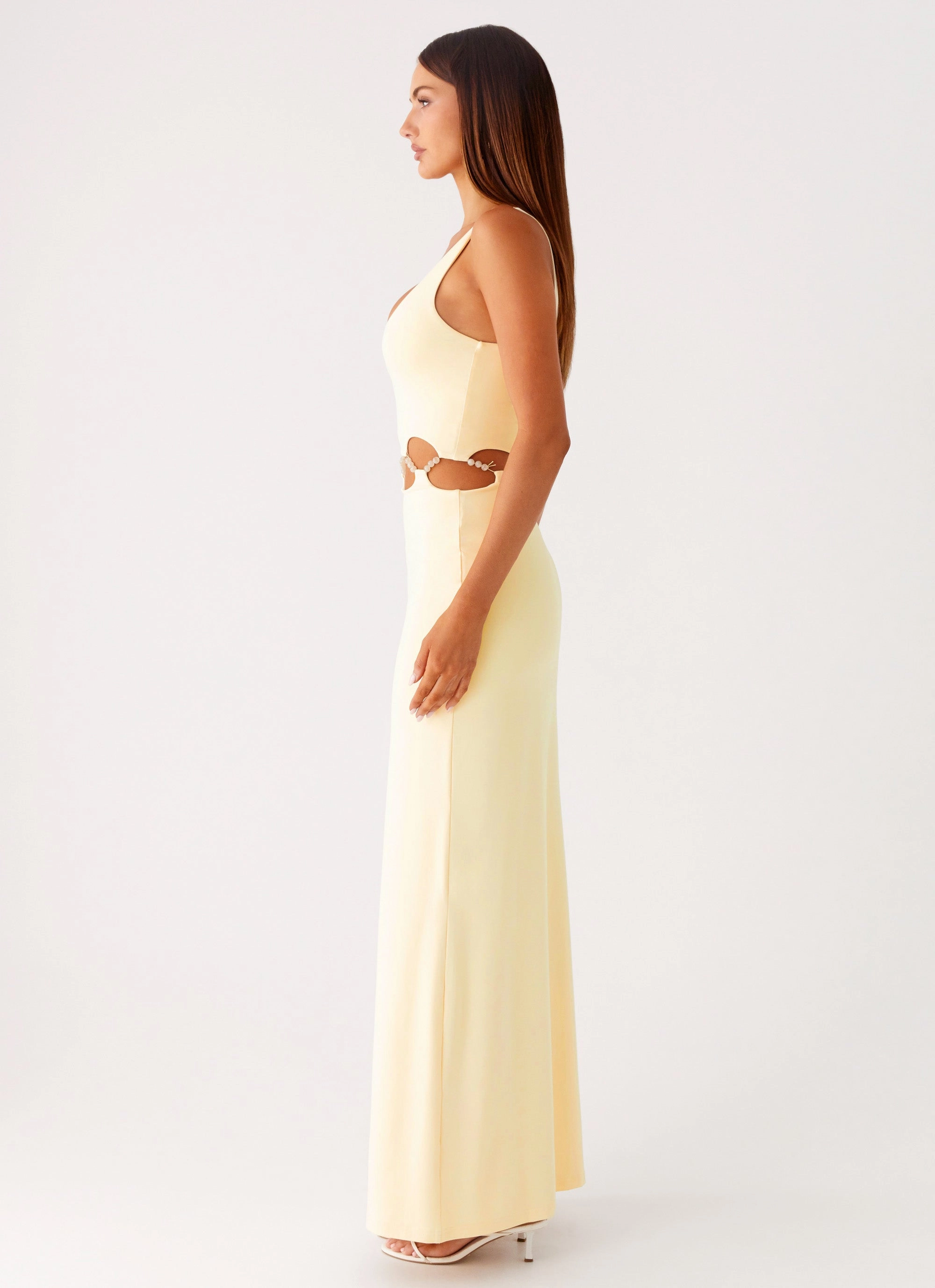 Flexible Fabric Perfect Proportion Dreamboat Beaded Maxi Dress - Yellow