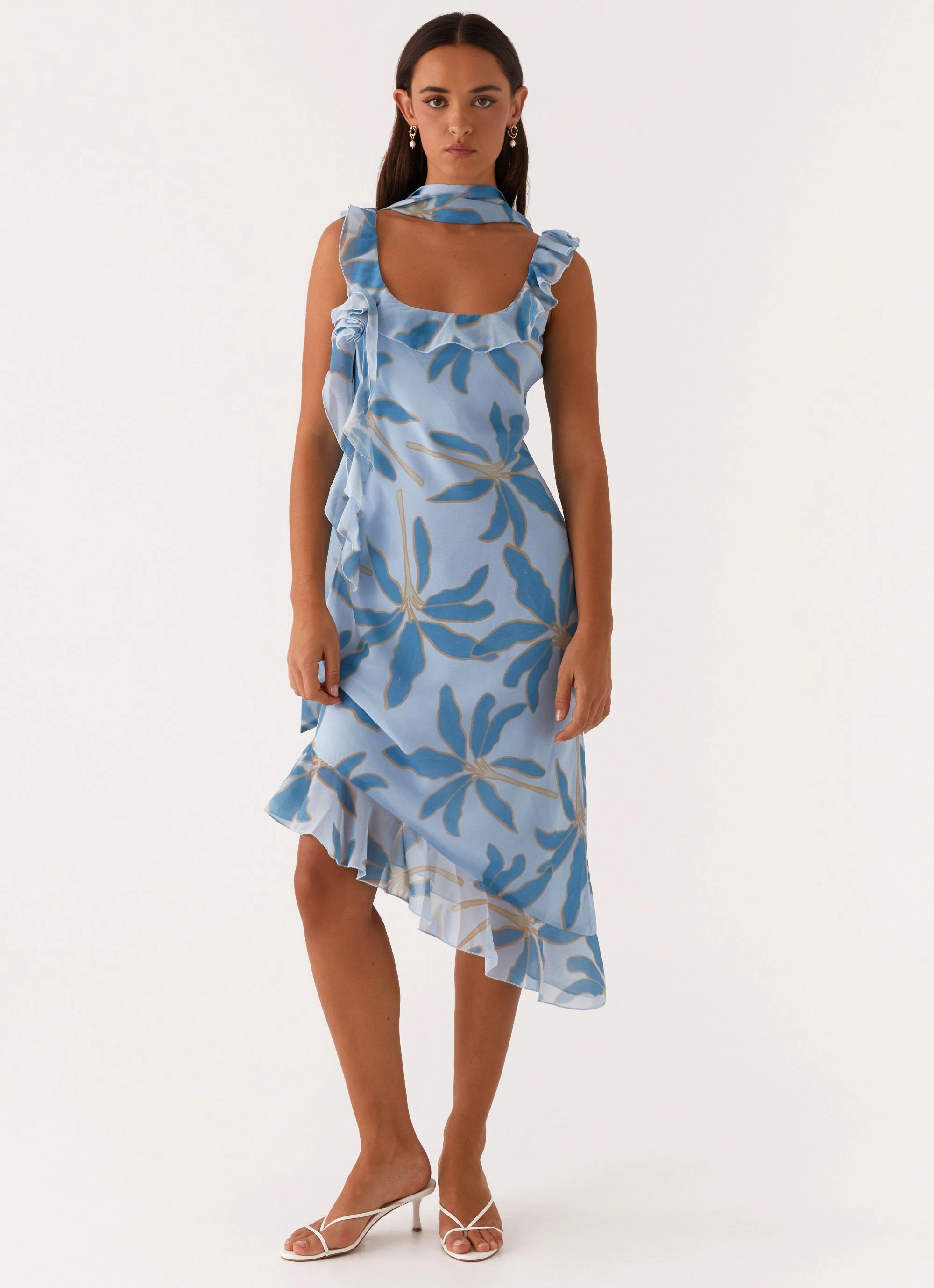 Heart Glow Stylish Touch Fariday Midi Dress - Opulent Blue