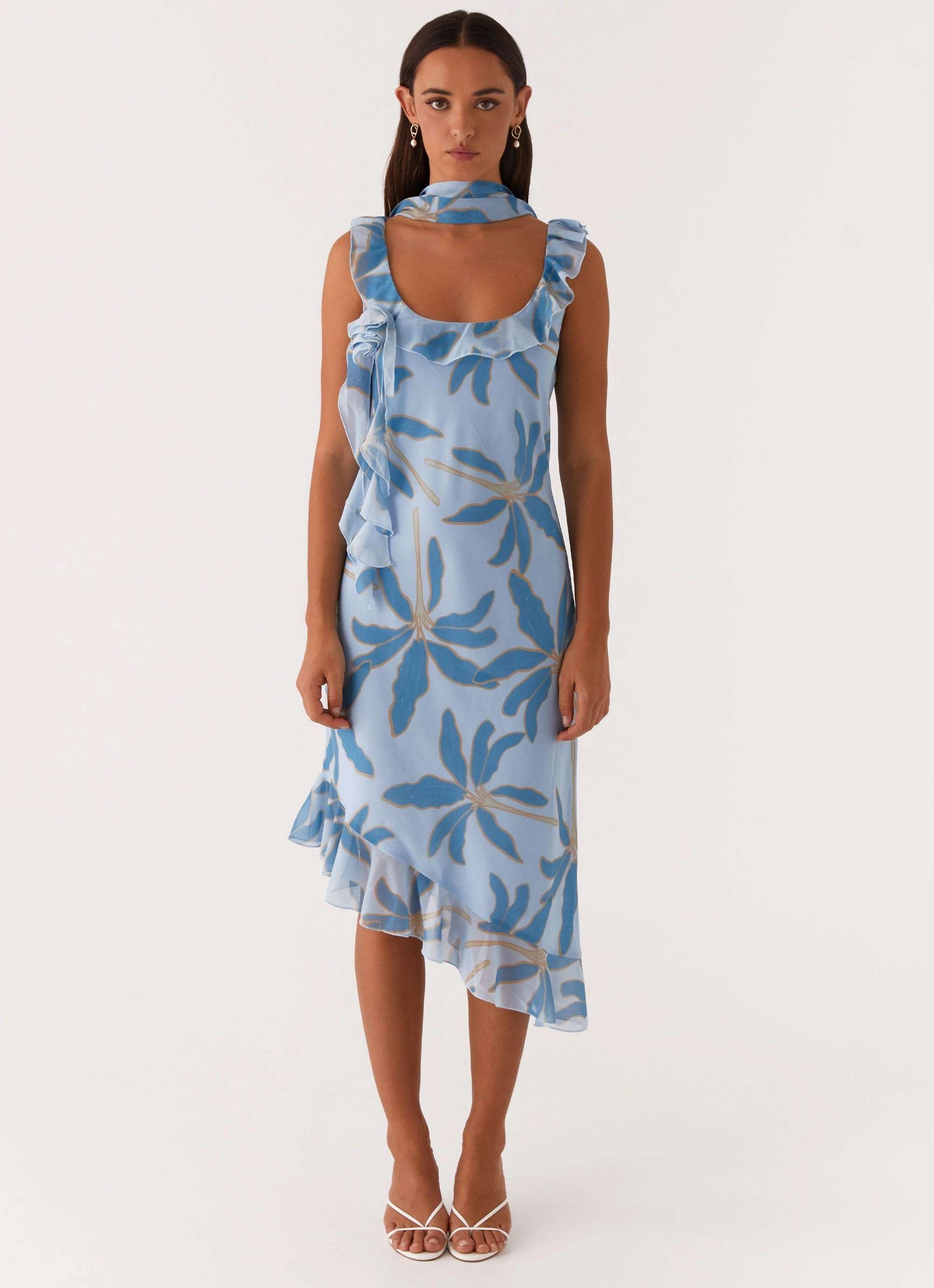Fariday Midi Dress - Opulent Blue Subtle Flex