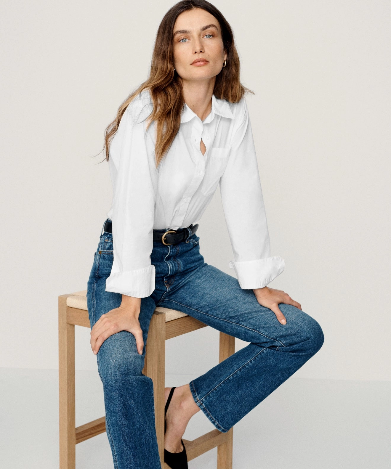Noise Reduced Zipper Stretch Knit Material Boyfriend Shirt