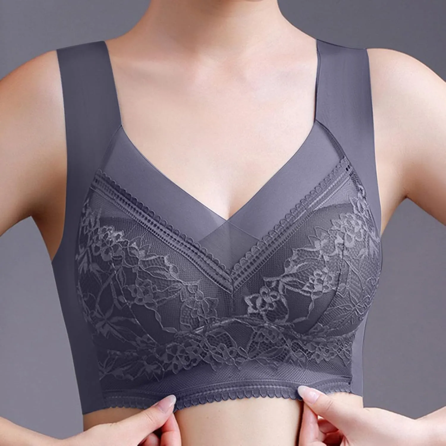 Bra for Women Thin High Plus Size Support Gathering Camisole Bras Push Up Full Coverage Wireless Breathable Comfy Bralettes