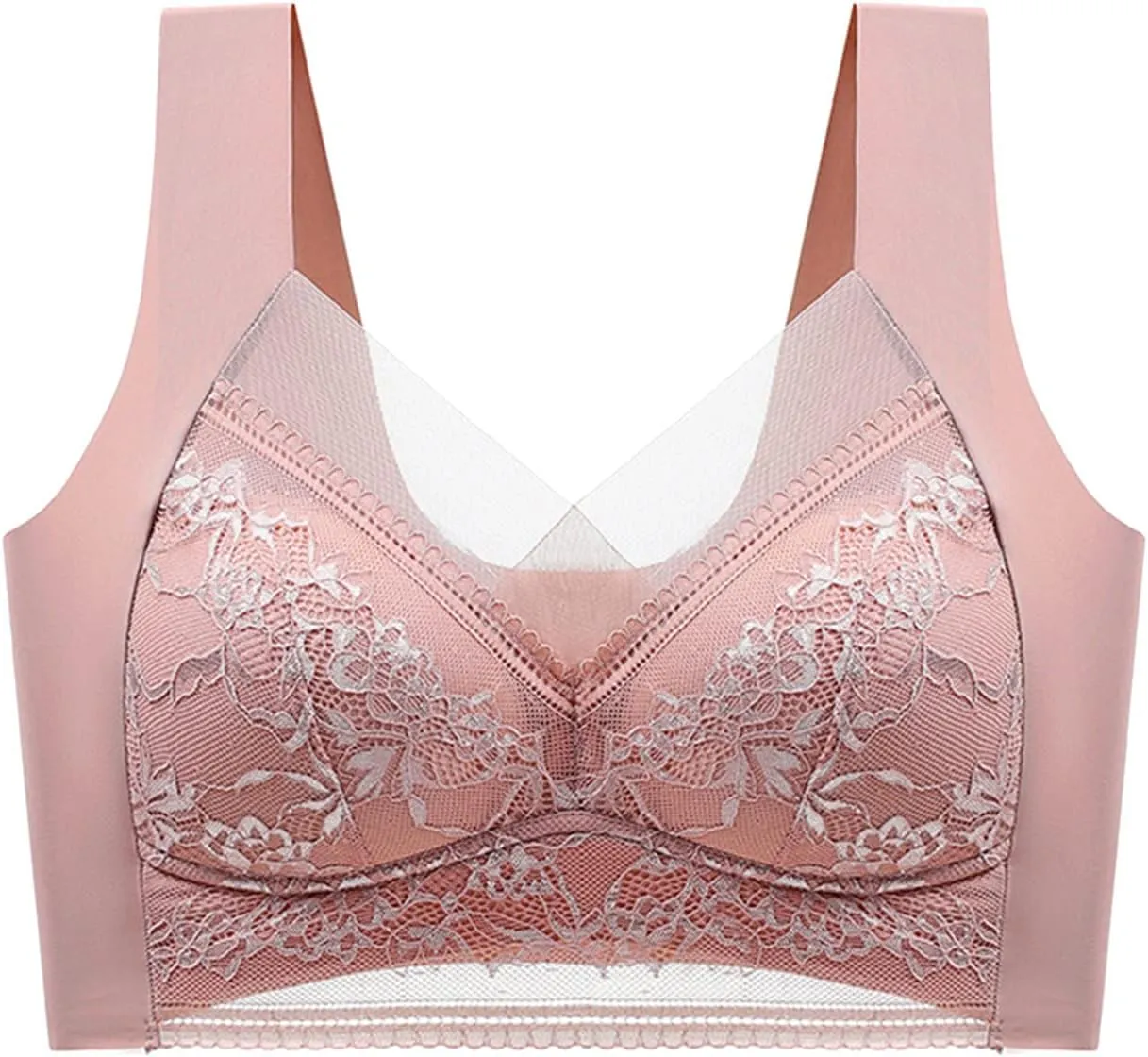 Bra for Women Thin High Plus Size Support Gathering Camisole Bras Push Up Full Coverage Wireless Breathable Comfy Bralettes