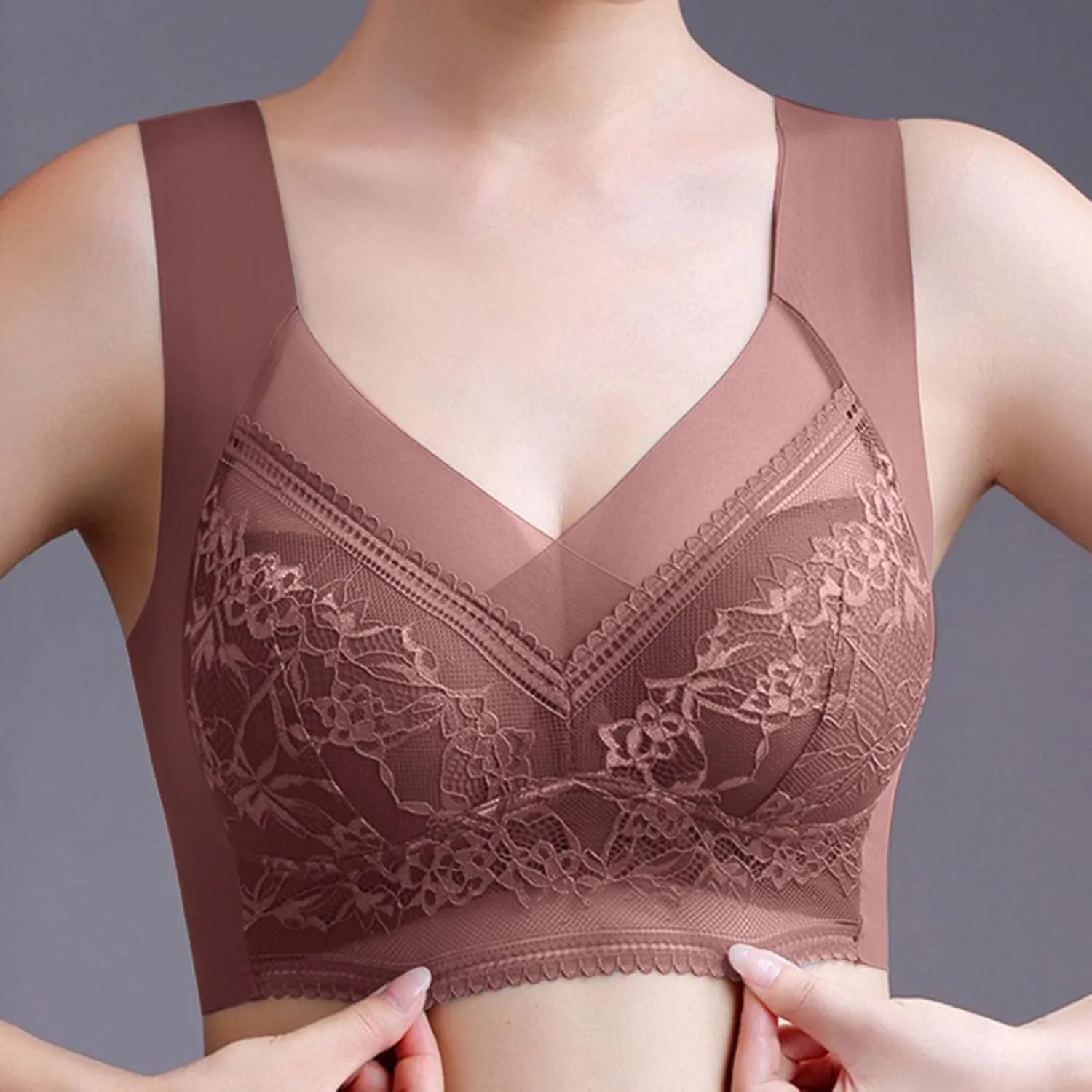 Bra for Women Thin High Plus Size Support Gathering Camisole Bras Push Up Full Coverage Wireless Breathable Comfy Bralettes