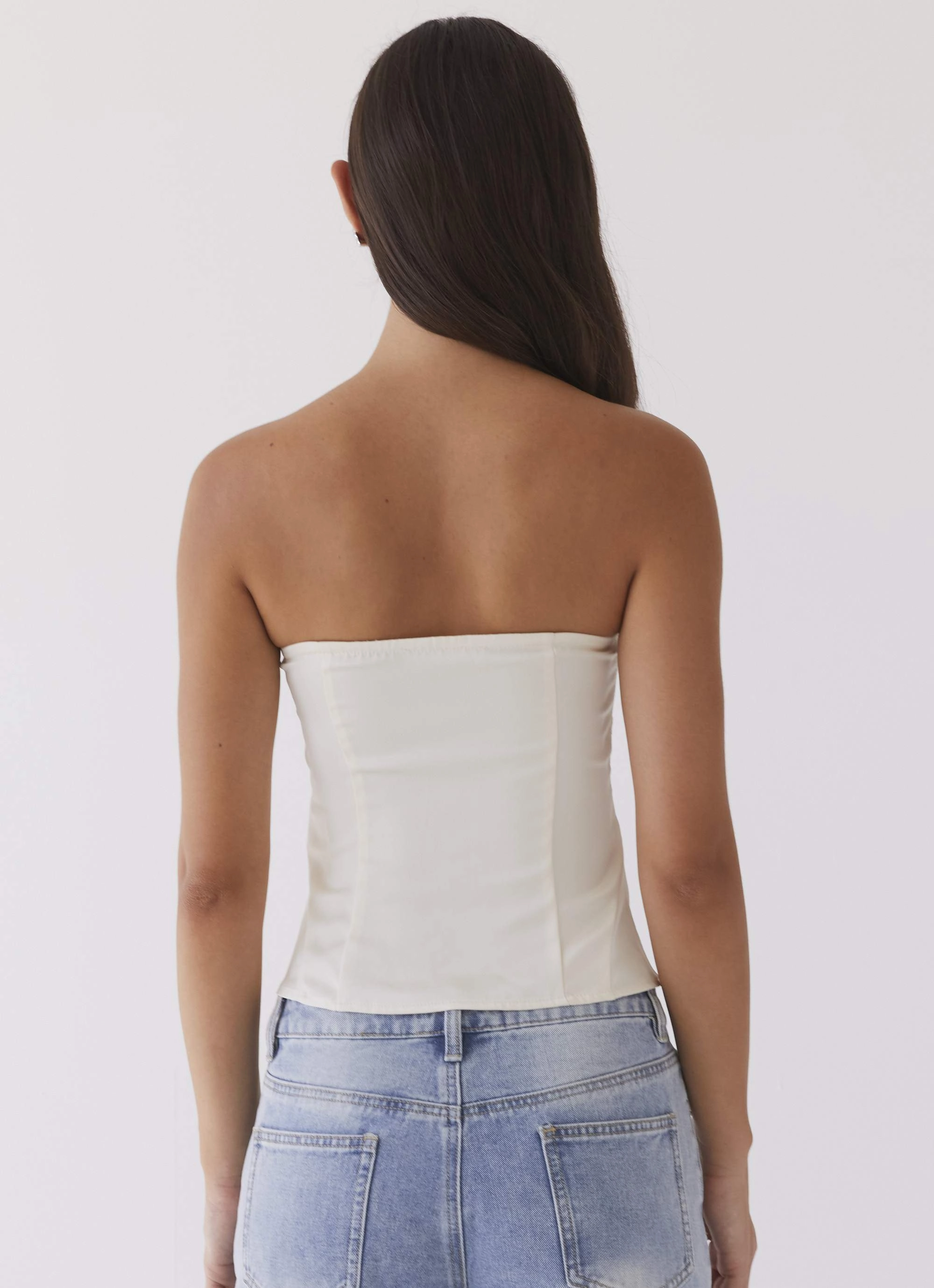 Classic Tank Compact Stitching Brandi Lace Up Top - Antique