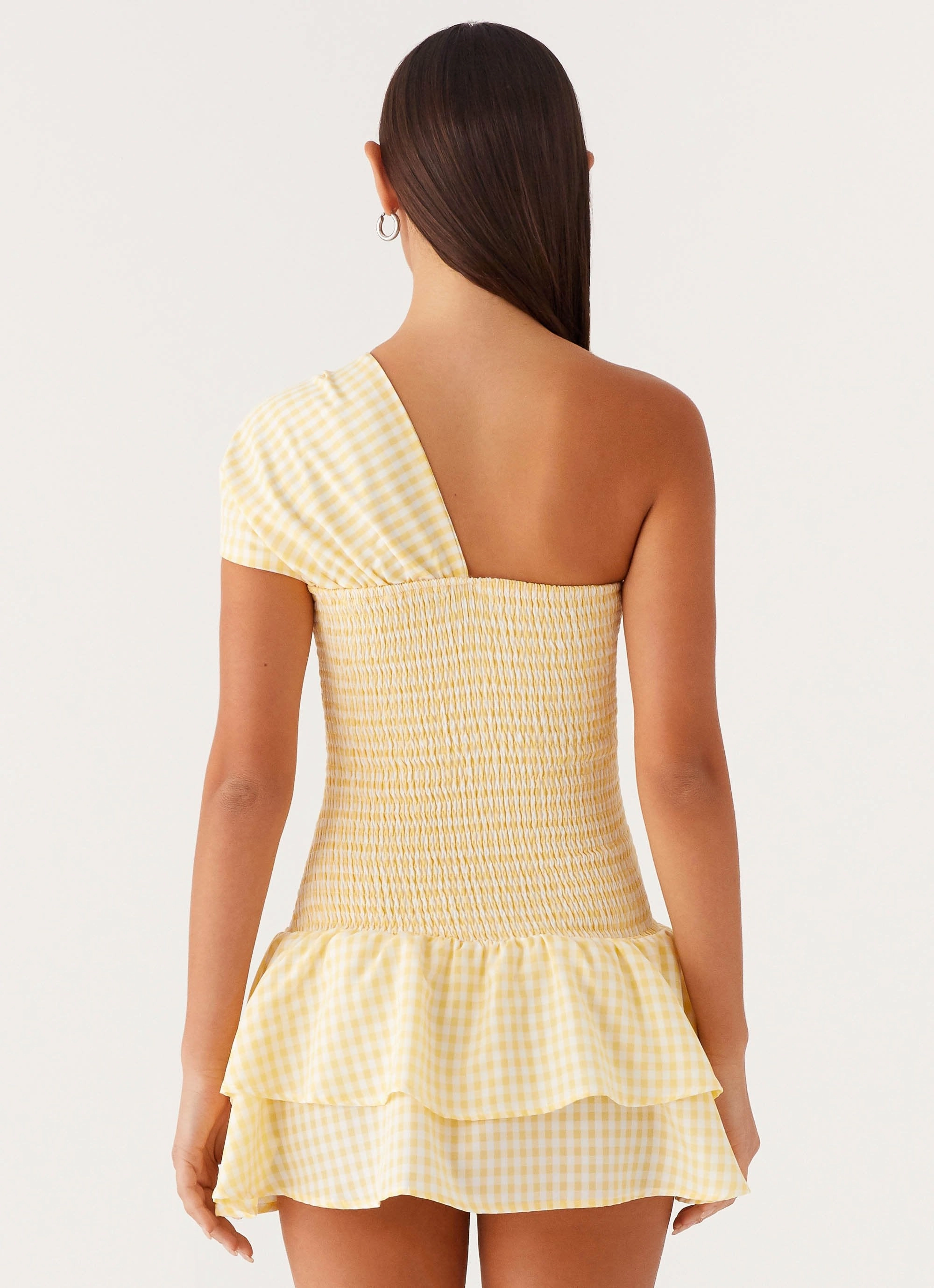 Scandi Light Brandy Mini Dress - Yellow Gingham